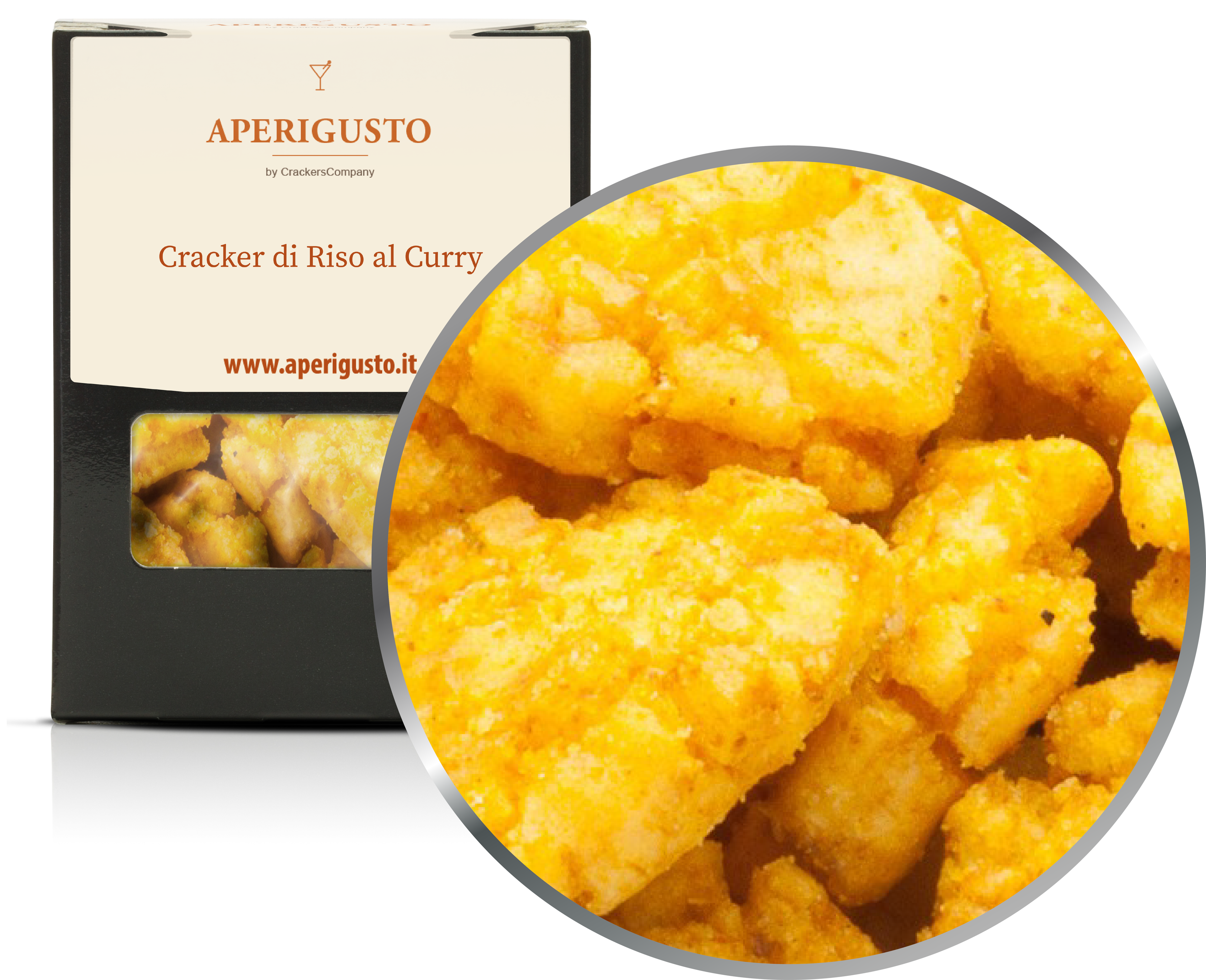 Aperigusto Zoom | P-11130-BOX | Scatola di carta | Cracker Riso Curry