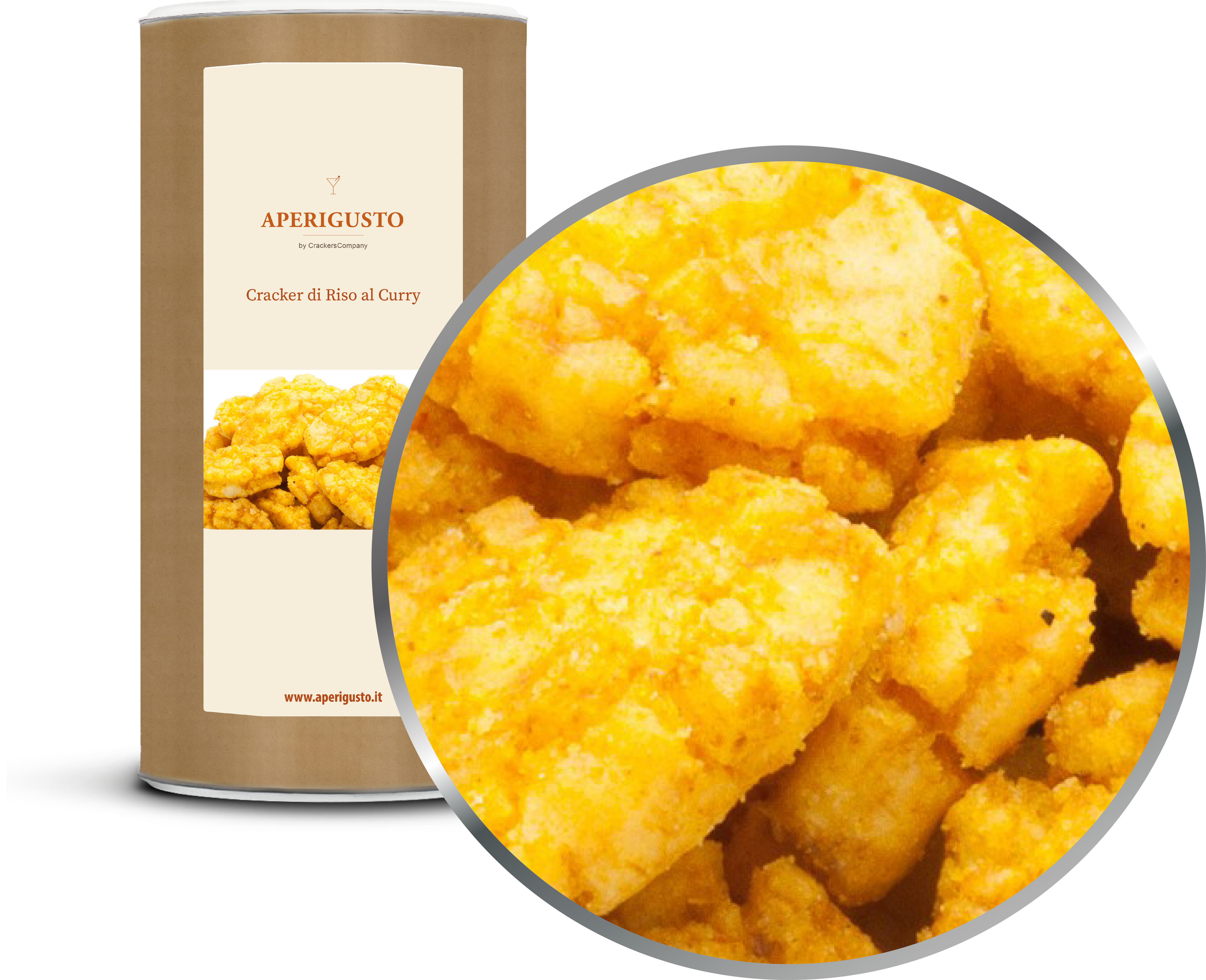 Aperigusto Zoom | P-11130-CCL | Barattolo composite grande | Cracker Riso Curry