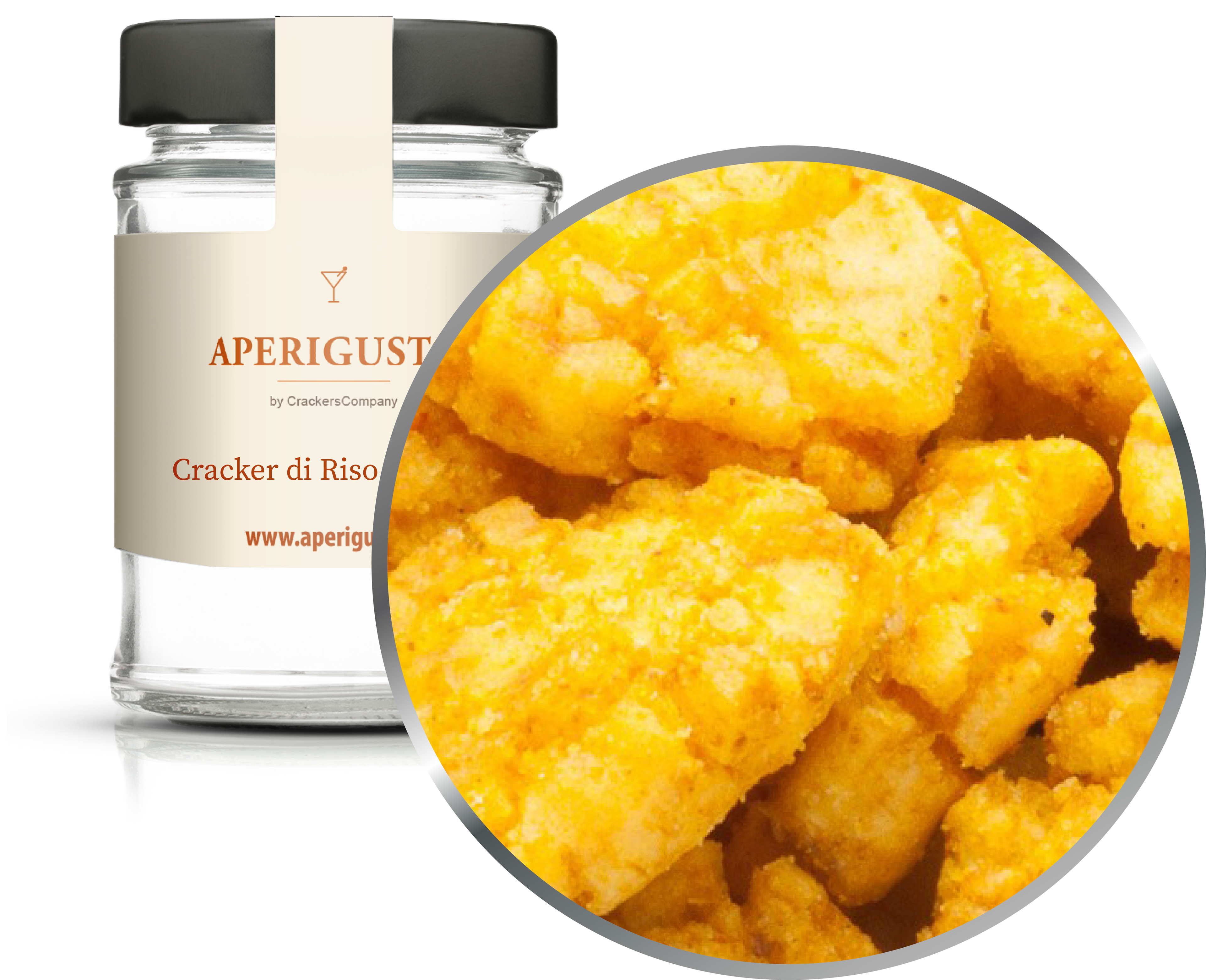 Aperigusto Zoom | P-11130-GLR | Vaso rotondo | Cracker Riso Curry