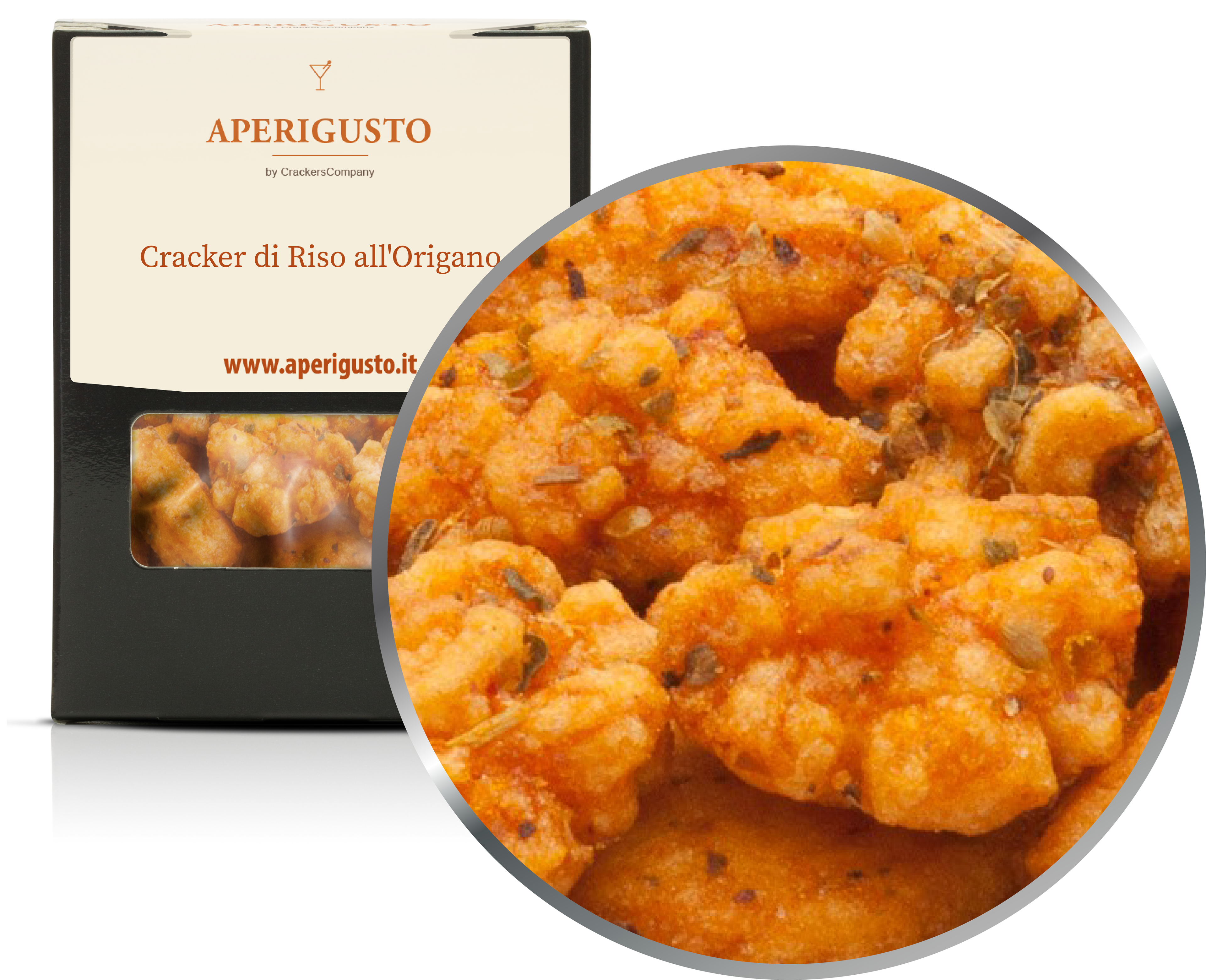 Aperigusto Zoom | P-11160-BOX | Scatola di carta | Cracker Riso Origano