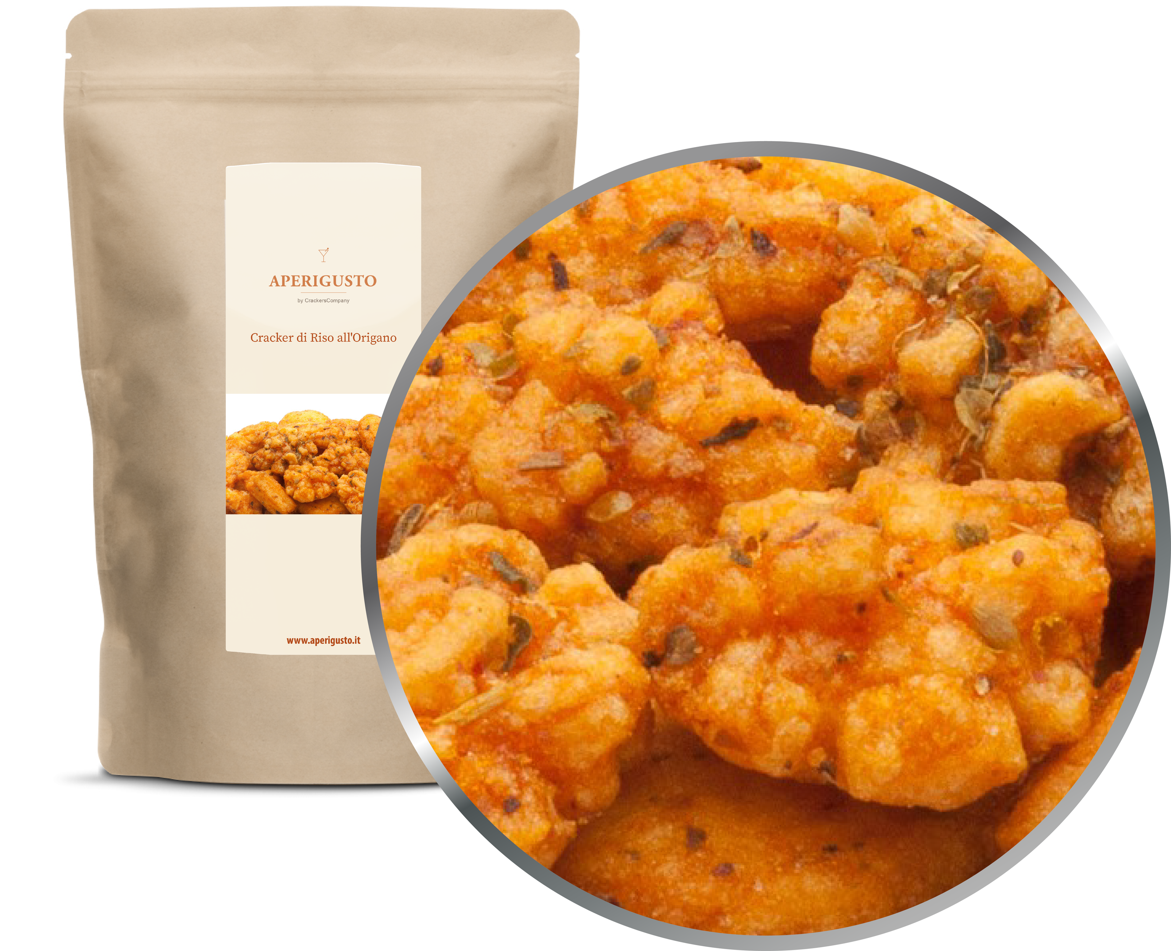 Aperigusto Zoom | P-11160-ZIP | Sacchetto ZIP | Cracker Riso Origano