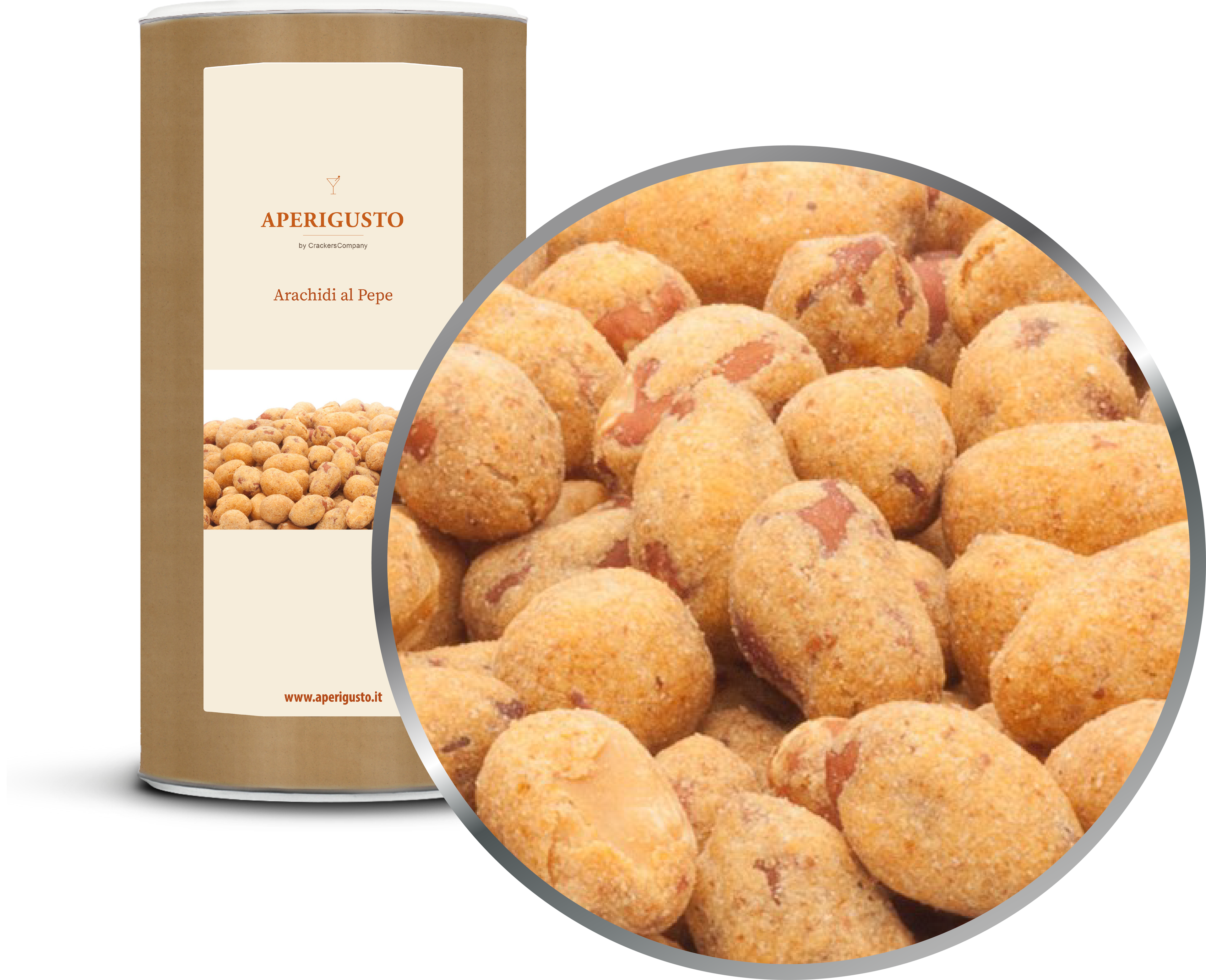 Aperigusto Zoom | P-13125-CCL | Barattolo composite grande | Arachidi al Pepe