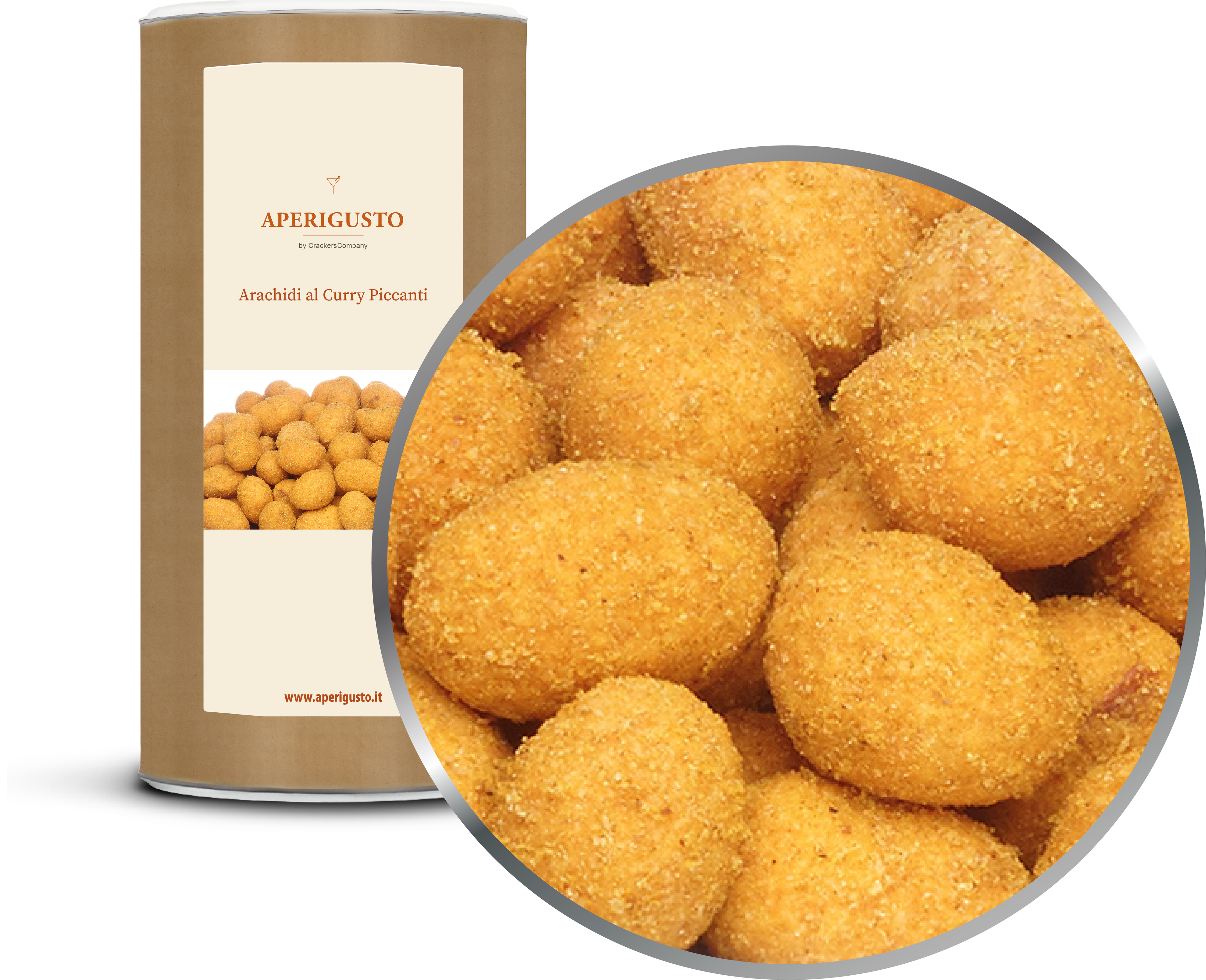 Aperigusto Zoom | P-13136-CCL | Barattolo composite grande | Arachidi al Curry