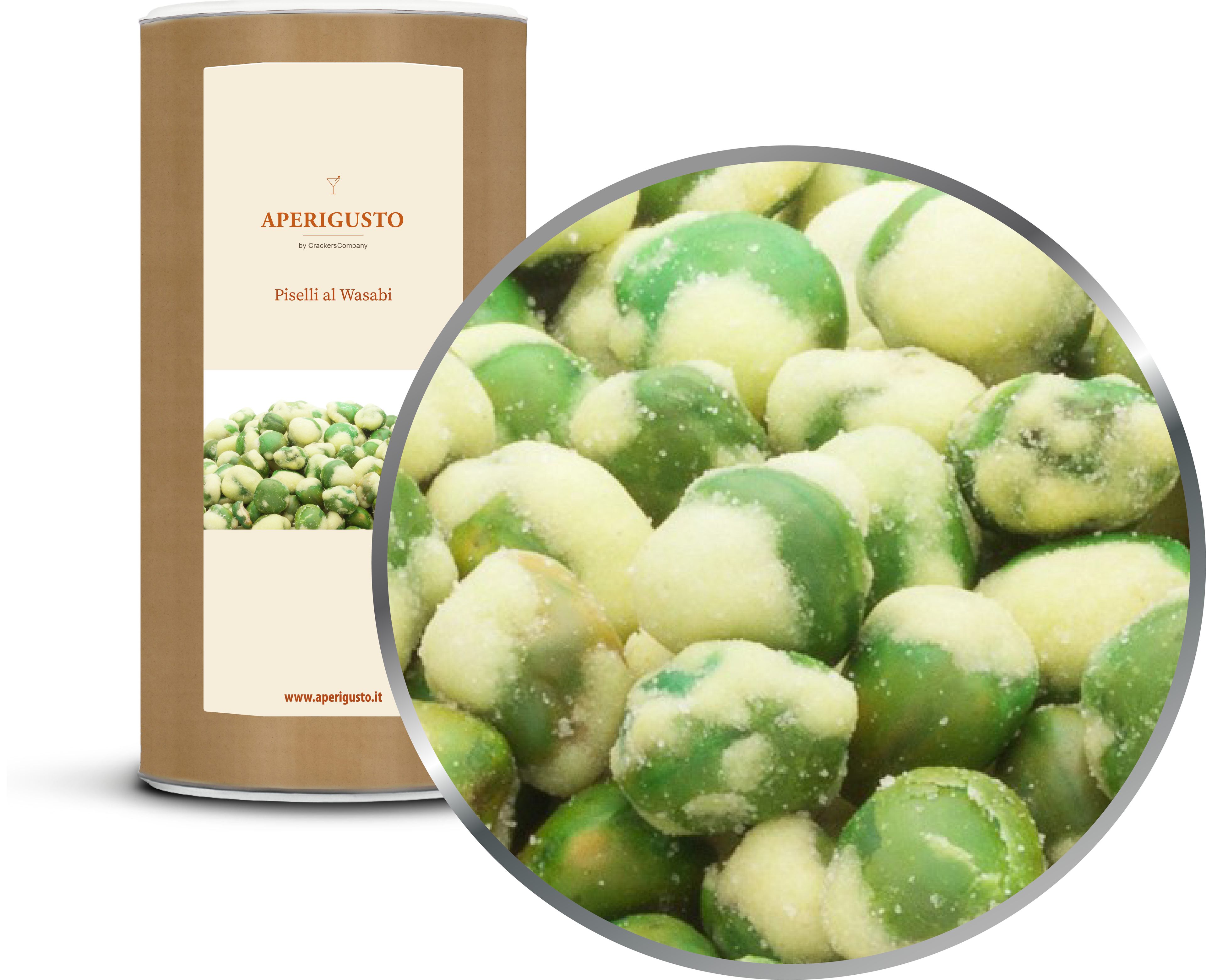 Aperigusto Zoom | P-13150-CCL | Barattolo composite grande | Piselli al Wasabi
