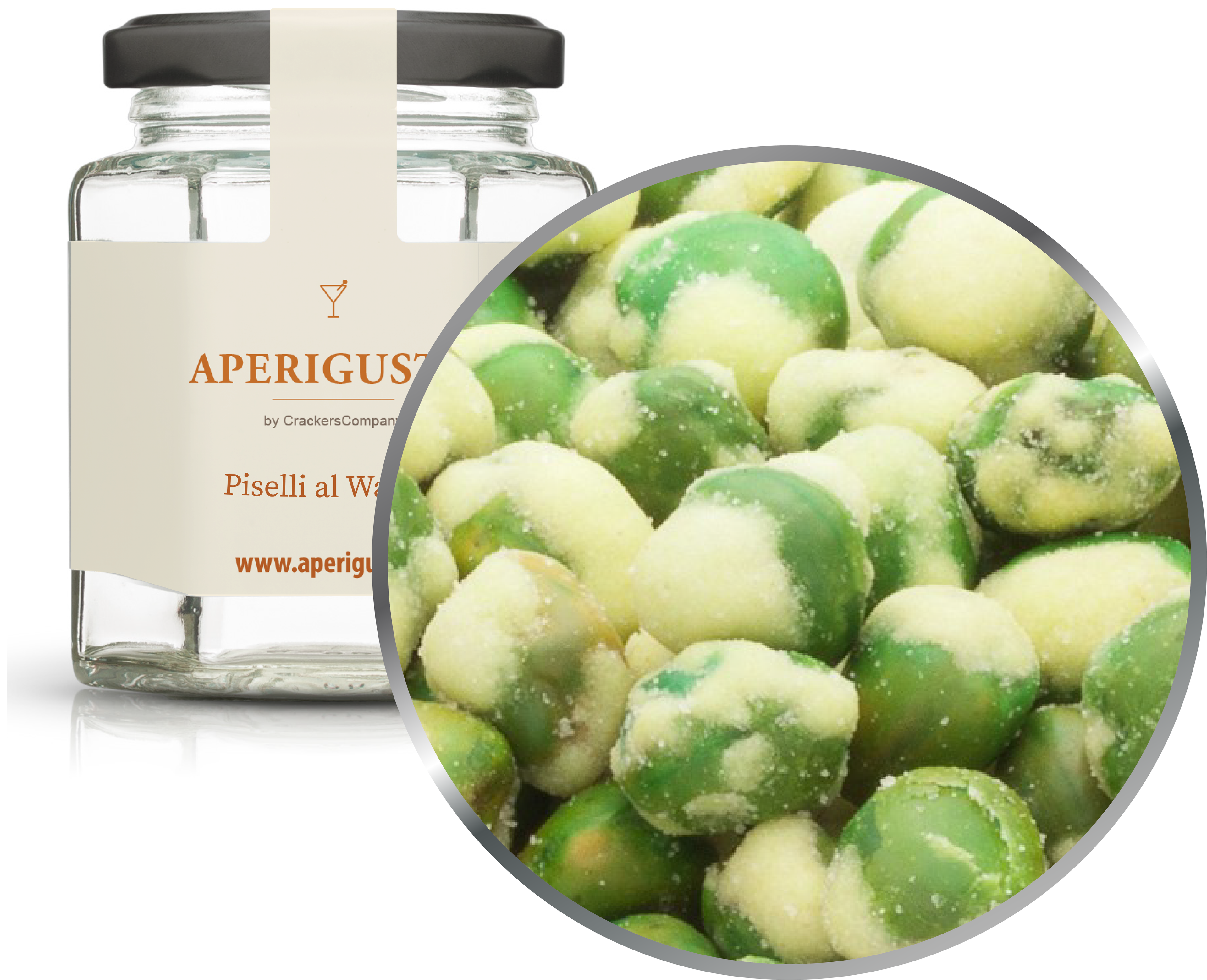 Aperigusto Zoom | P-13150-GLE | Vaso esagonale | Piselli al Wasabi