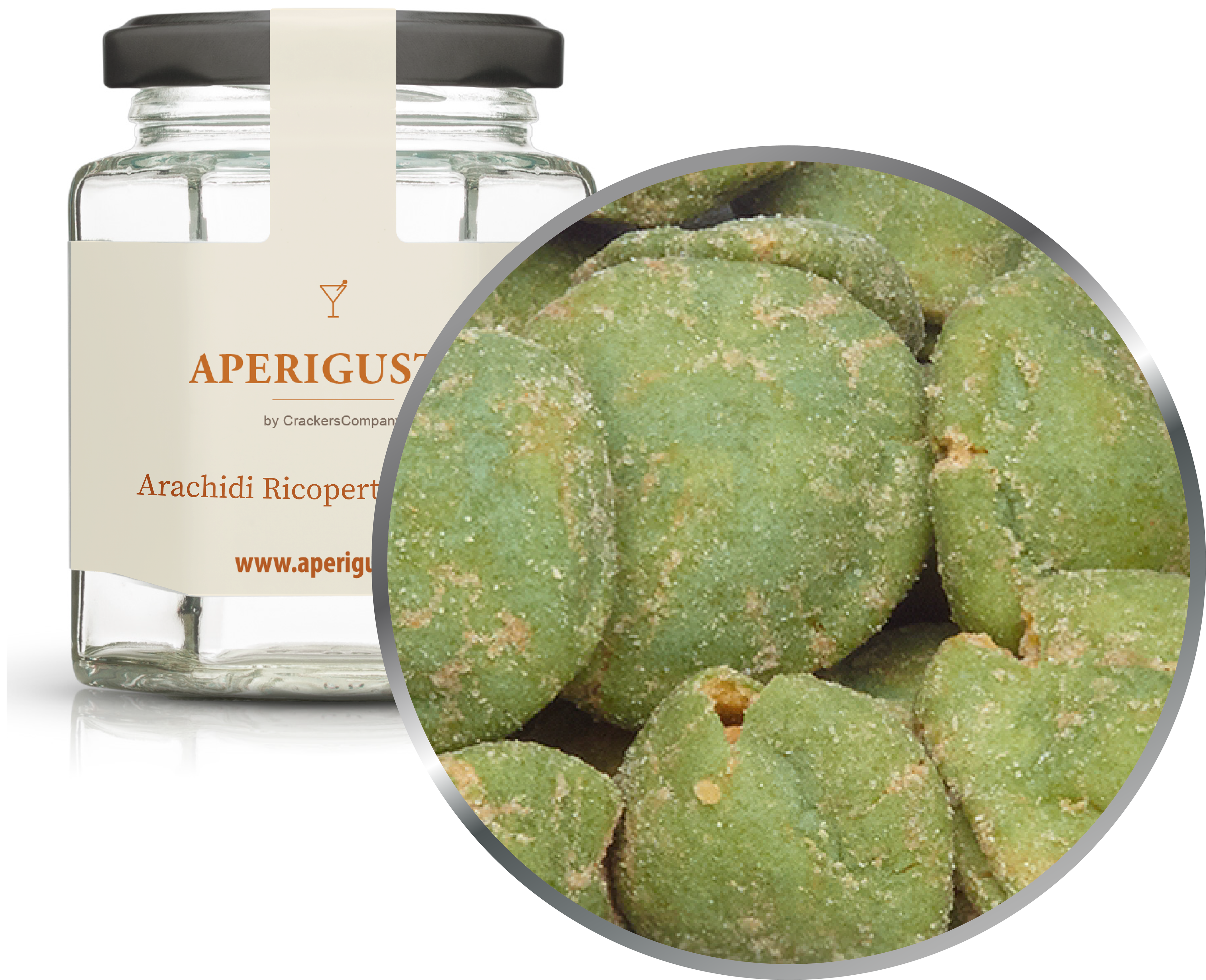Aperigusto Zoom | P-13160-GLE | Vaso esagonale | Arachidi Wasabi II