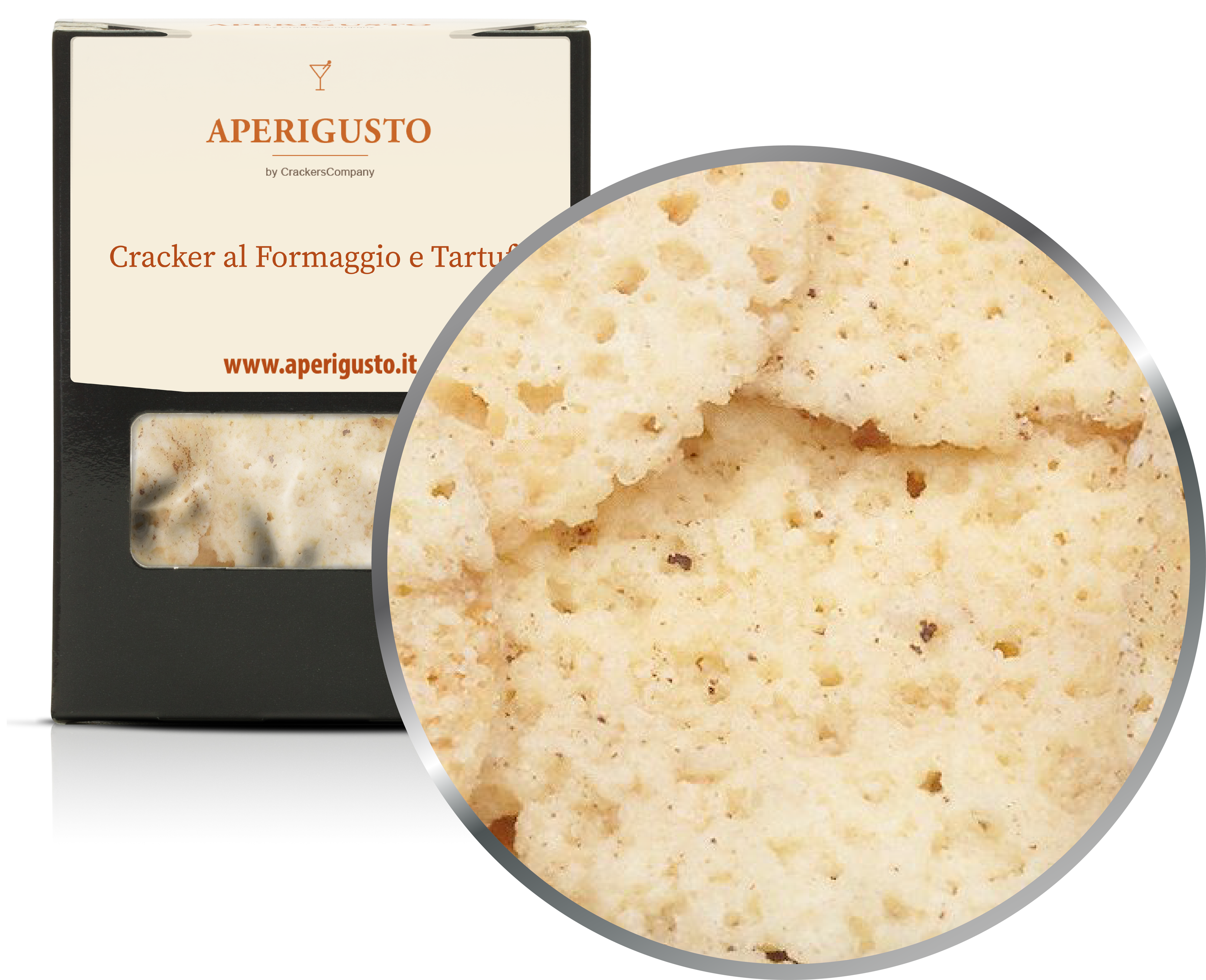 Aperigusto Zoom | P-14000-BOX | Scatola di carta | Cracker Gouda Tartufo