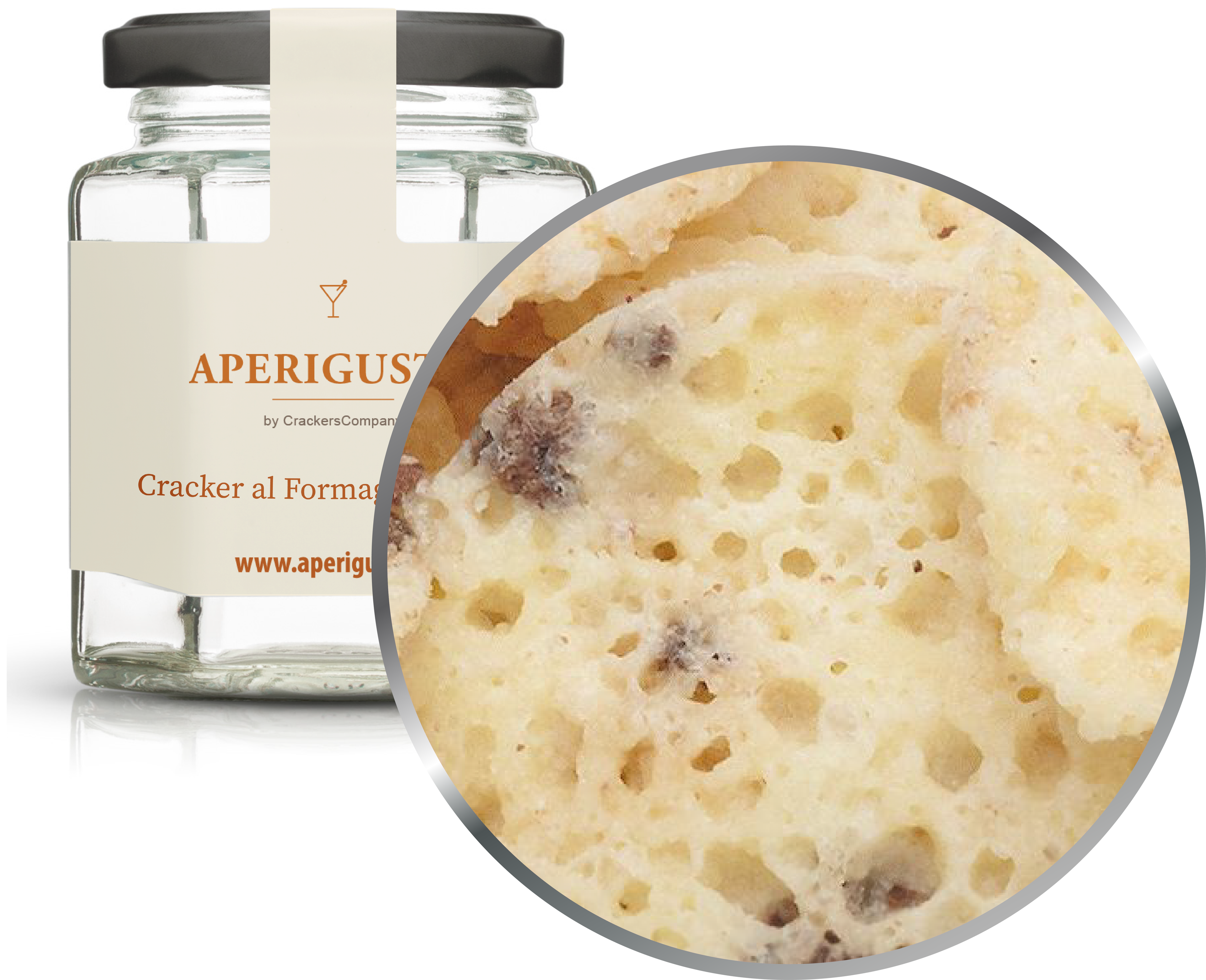 Aperigusto Zoom | P-14001-GLE | Vaso esagonale | Cracker Gouda Olive