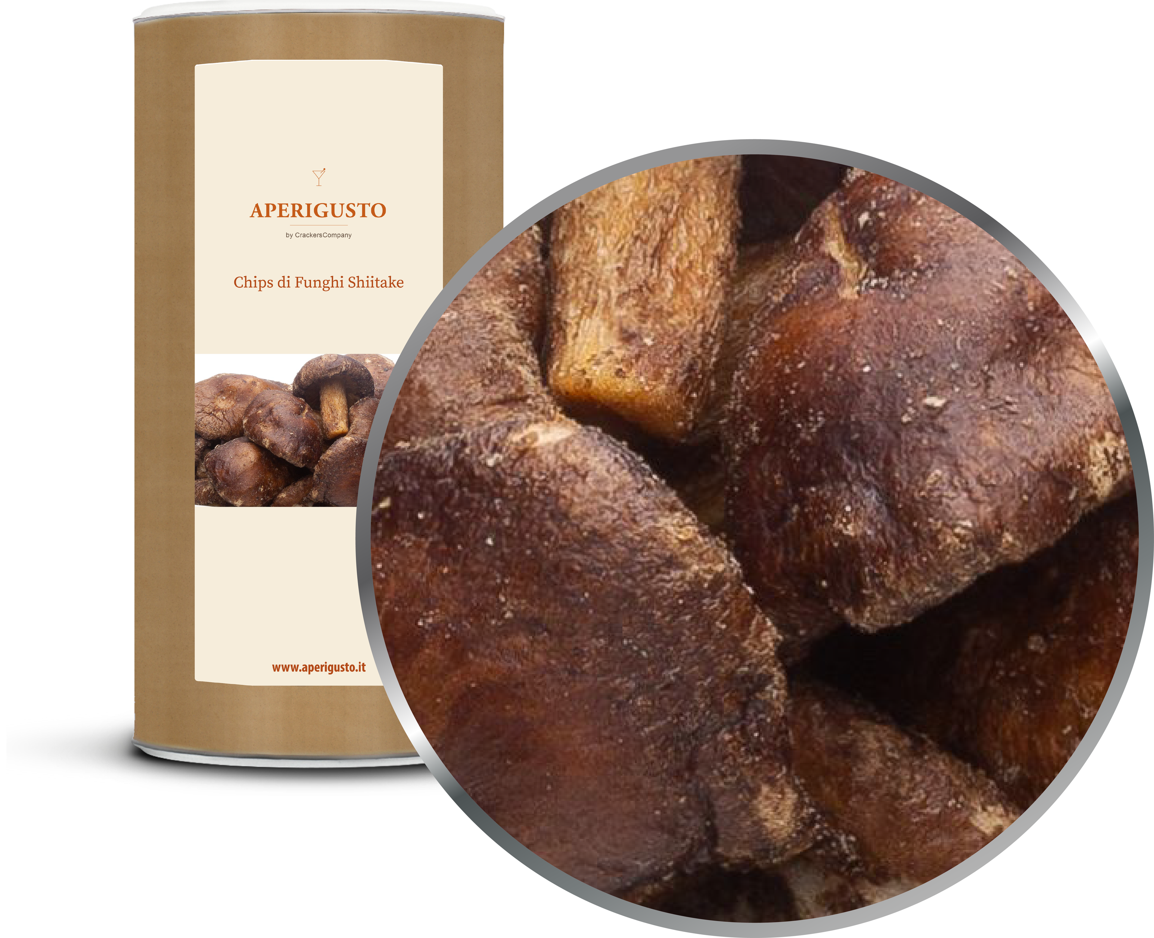 Aperigusto Zoom | P-14008-CCL | Barattolo composite grande | Chips di Shiitake