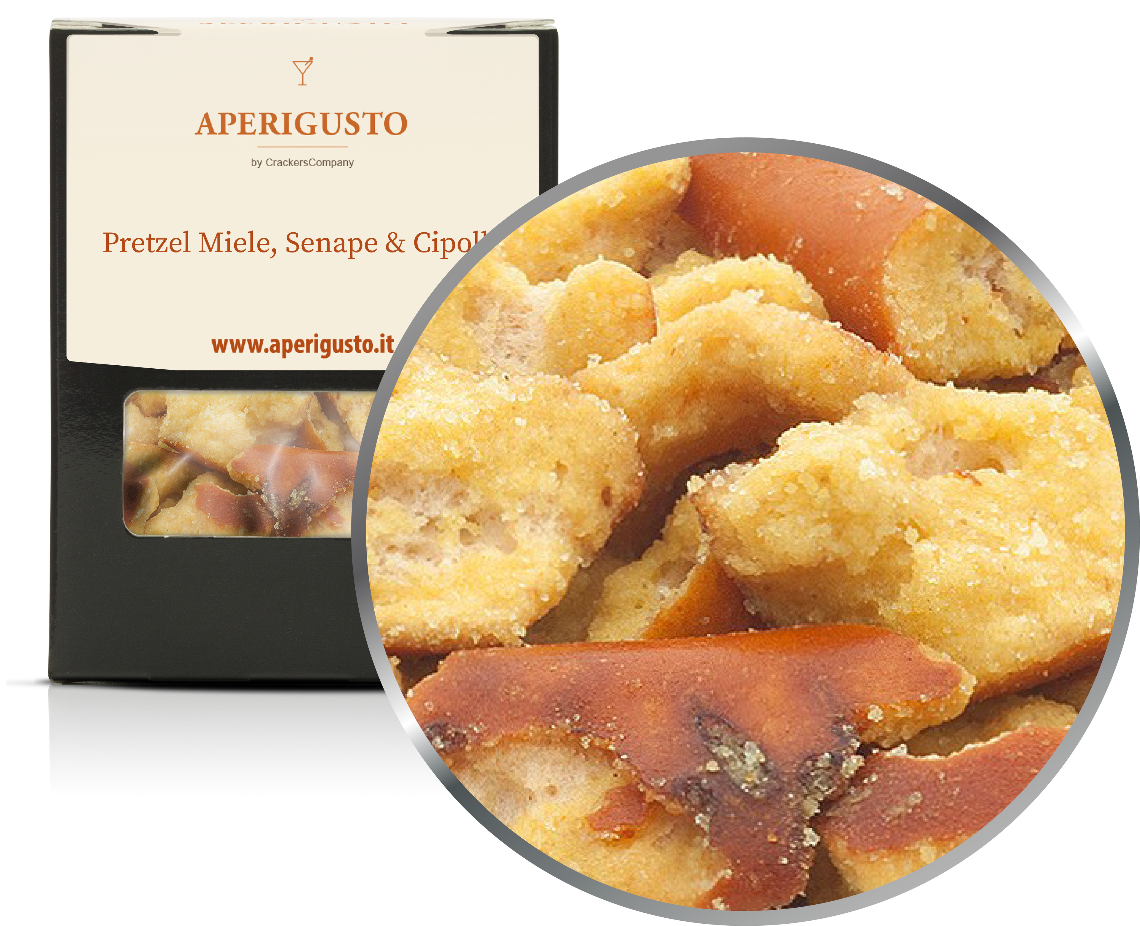 Aperigusto Zoom | P-14161-BOX | Scatola di carta | Pretzel Miele-Senape