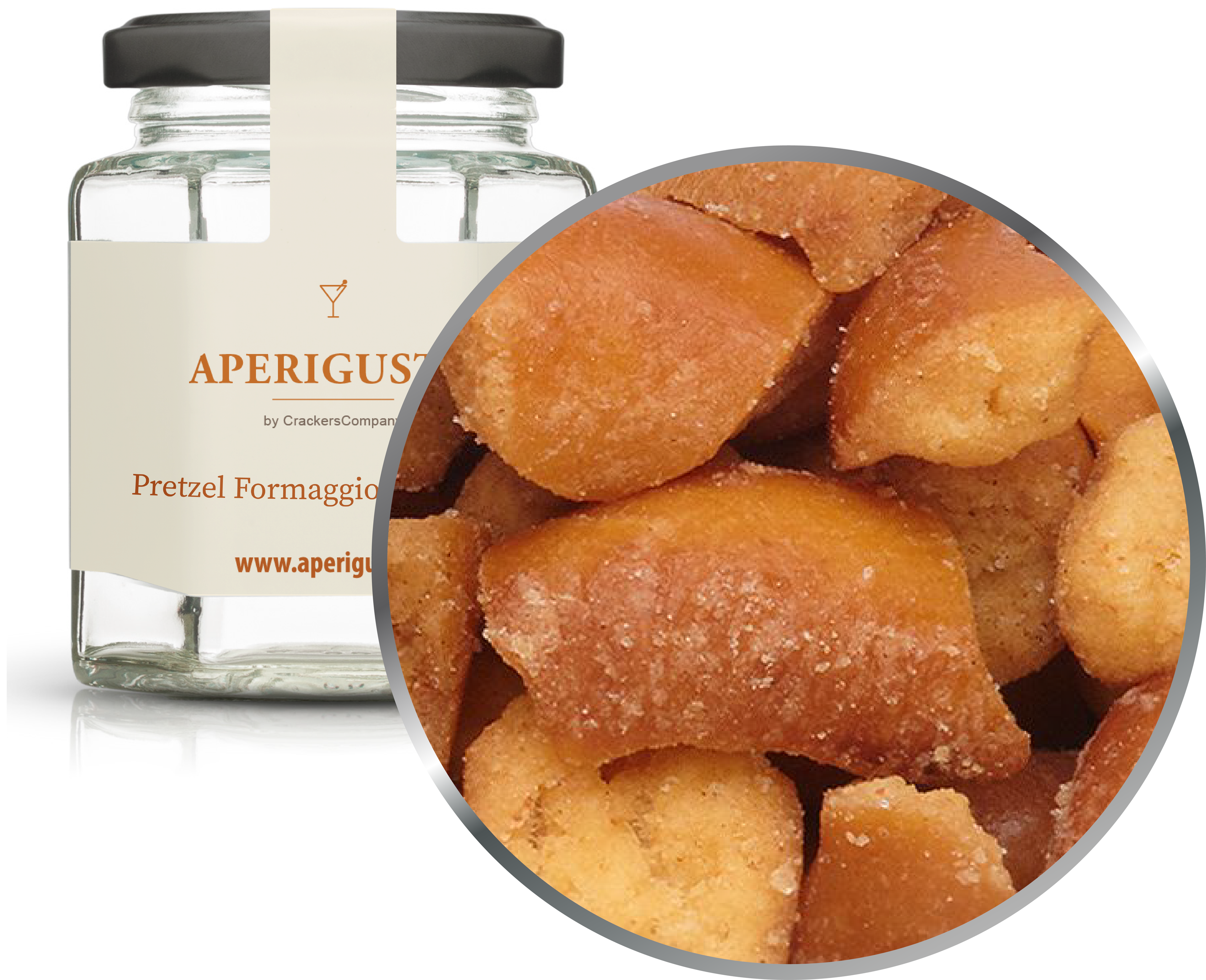 Aperigusto Zoom | P-14163-GLE | Vaso esagonale | Pretzel Cheddar Chili