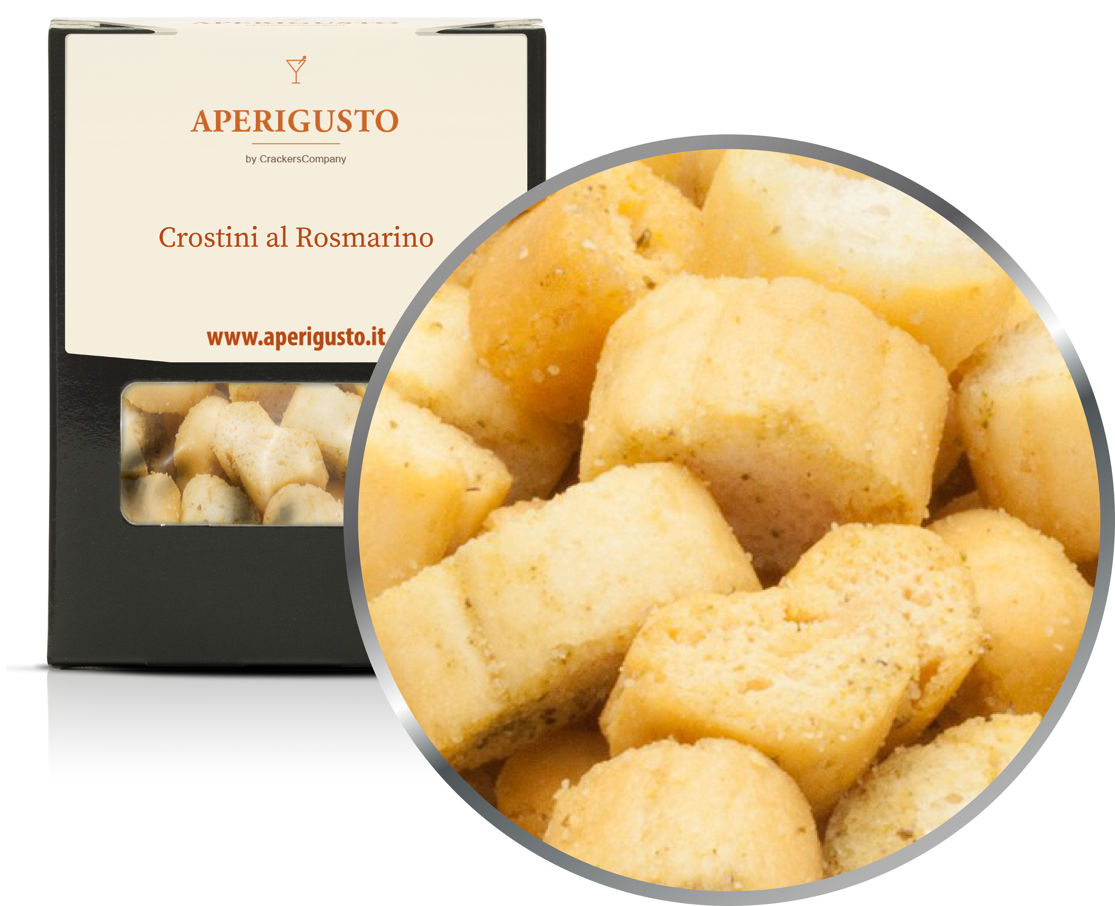 Aperigusto Zoom | P-14300-BOX | Scatola di carta | Crostini al Rosmarino