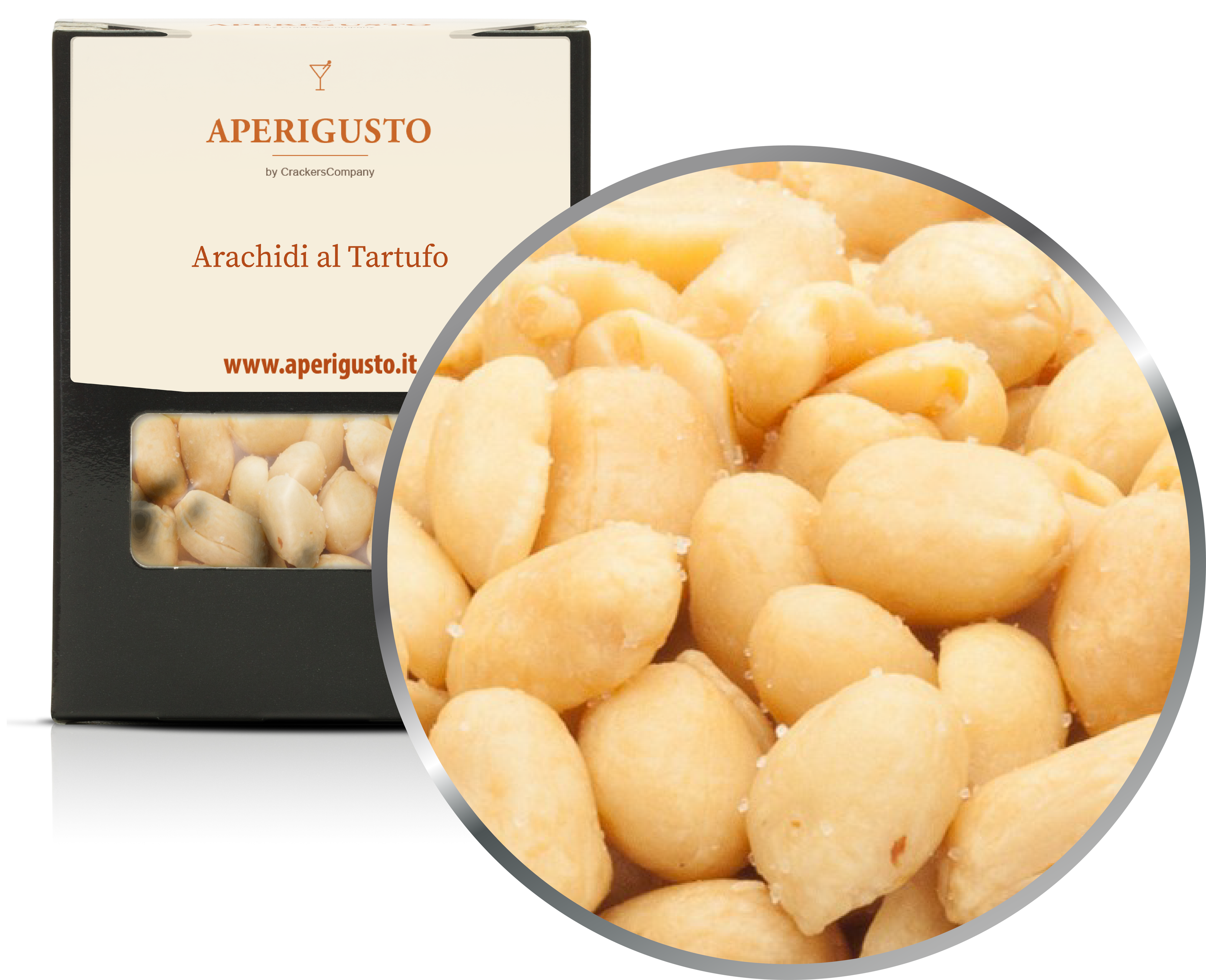 Aperigusto Zoom | P-15116-BOX | Scatola di carta | Arachidi al Tartufo
