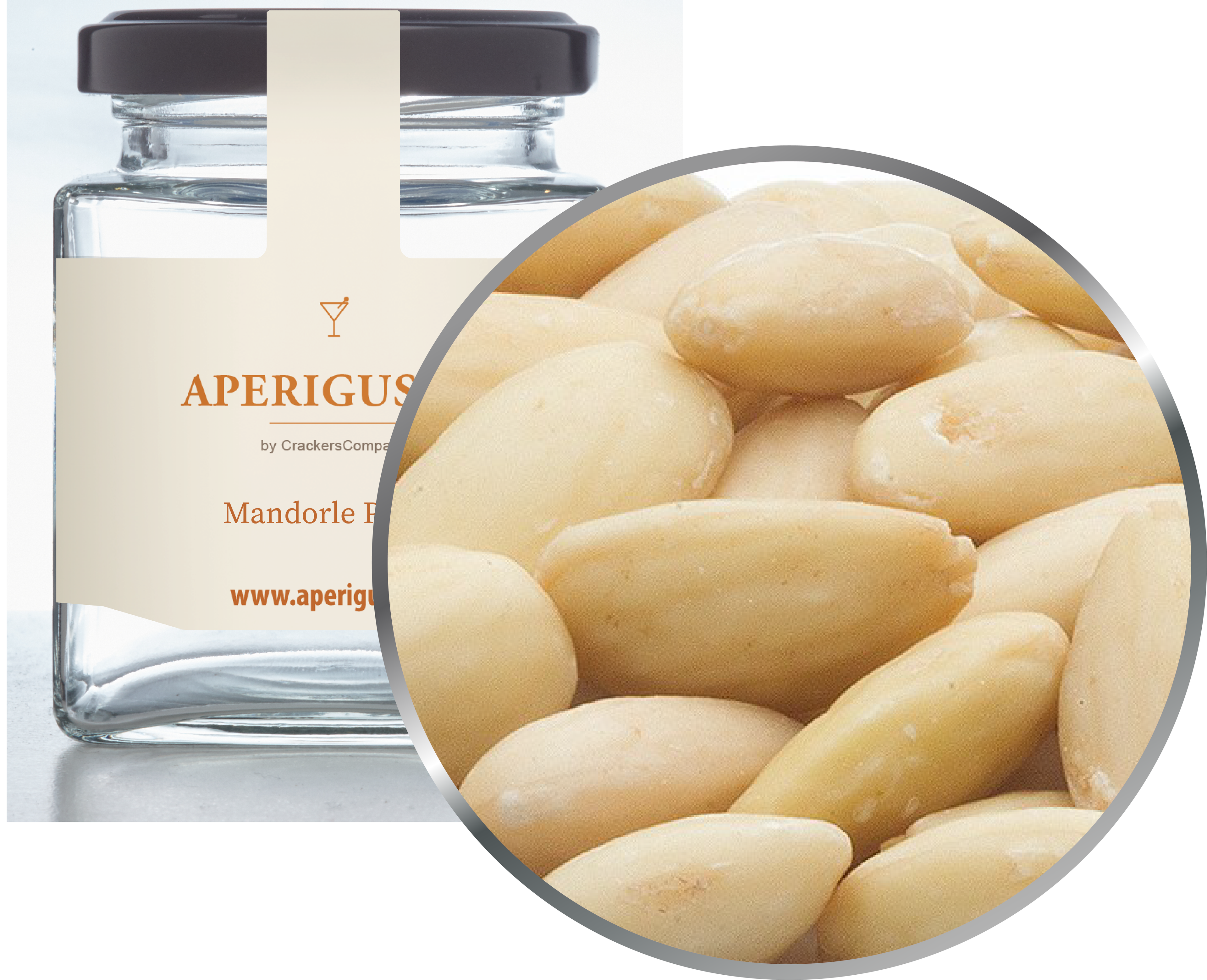 Aperigusto Zoom | P-15140-GLQ | Vaso quadrato | Mandorle Pelate