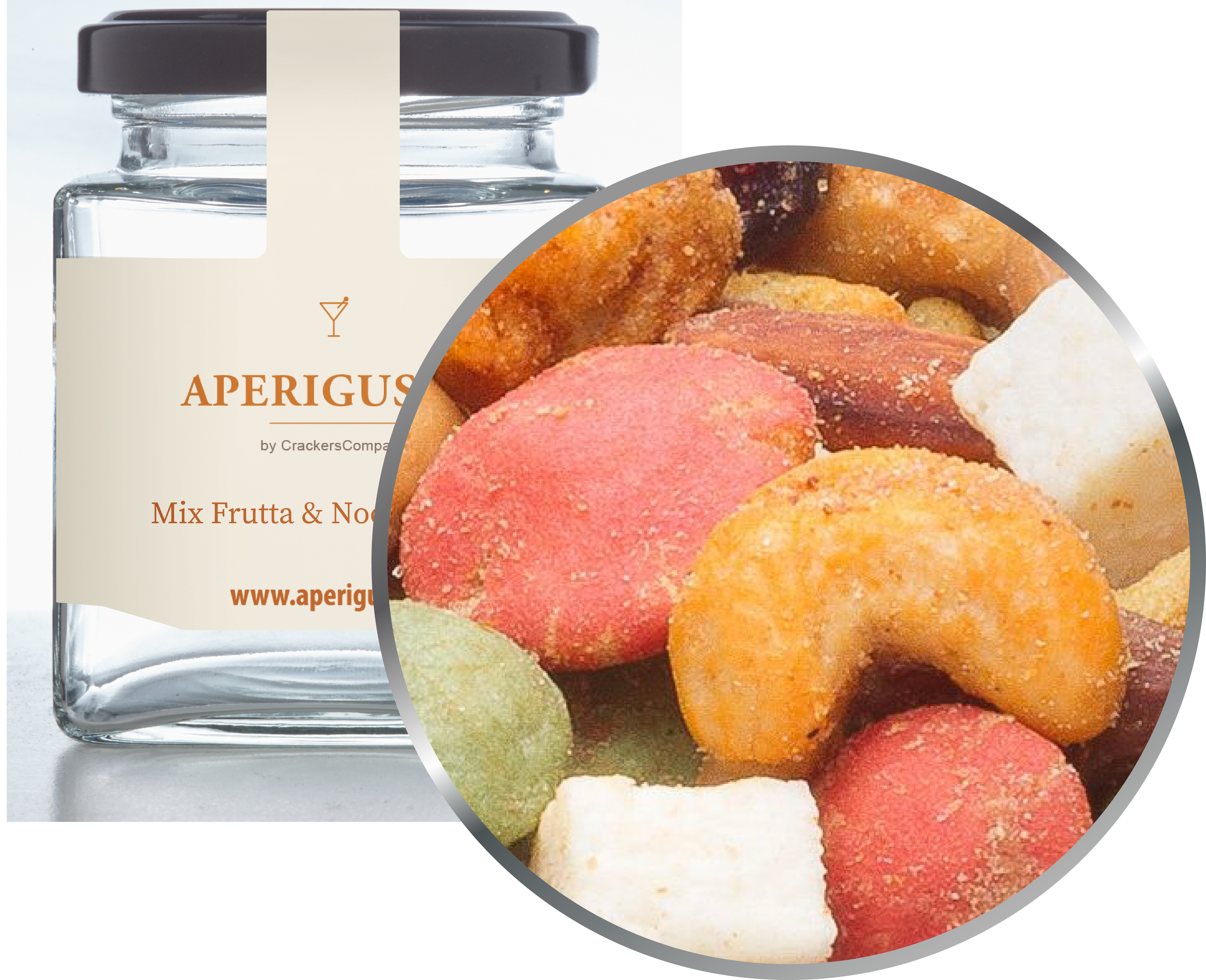 Aperigusto Zoom | P-19041-GLQ | Vaso quadrato | Mix Frutta Piccante