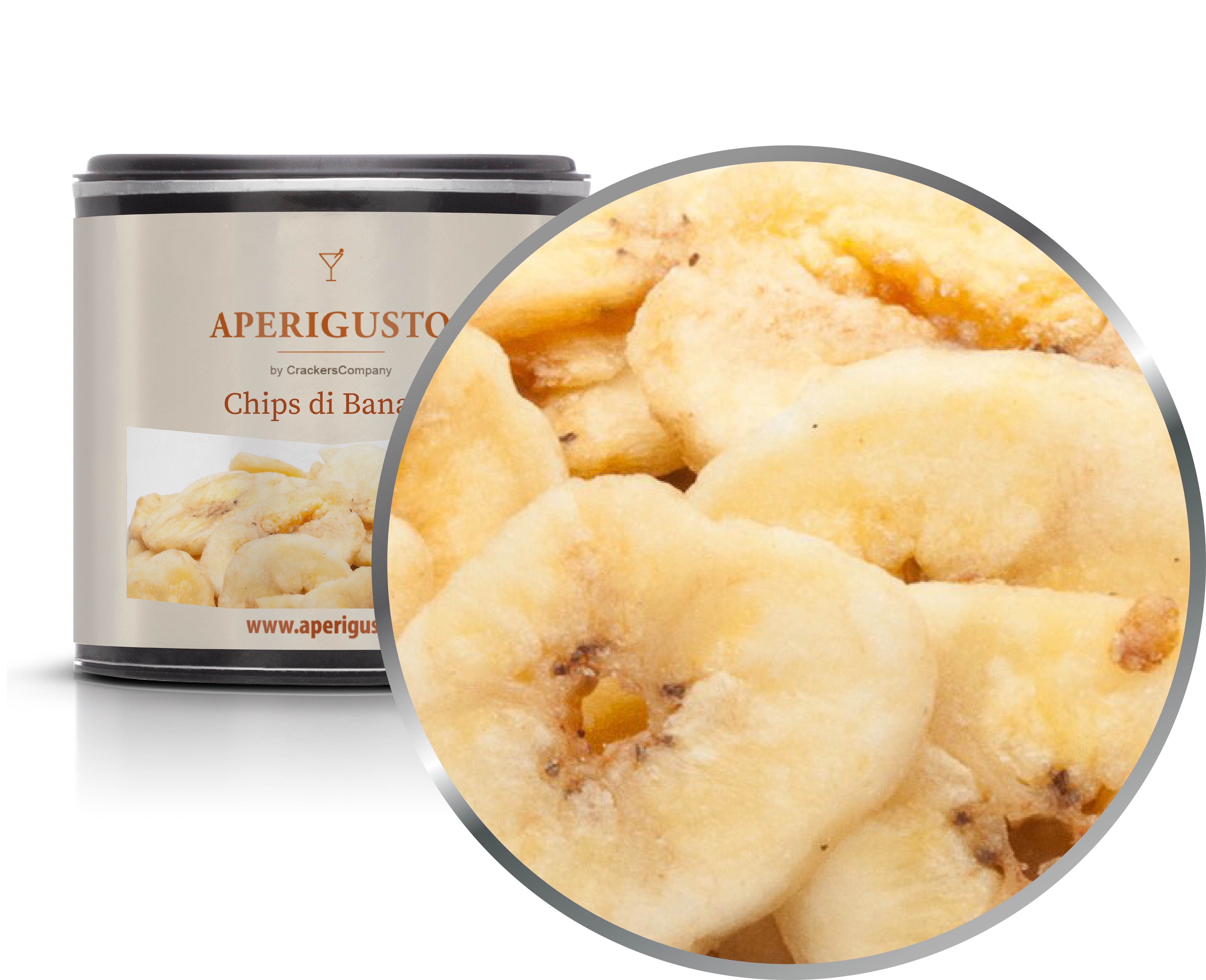 Aperigusto Zoom | P-20090-CCS | Barattolo composite piccolo | Chips di Banana