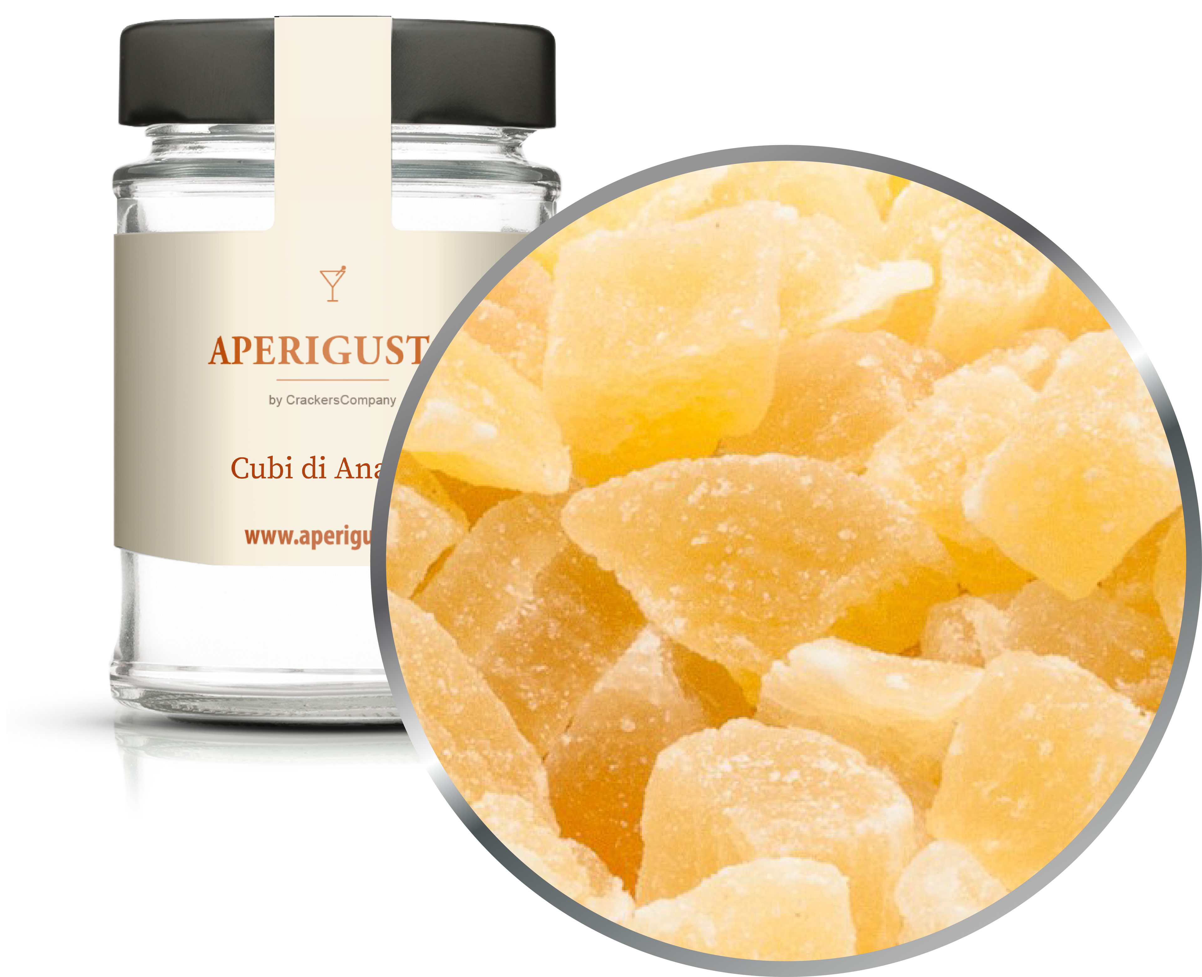 Aperigusto Zoom | P-20145-GLR | Vaso rotondo | Cubi di Ananas