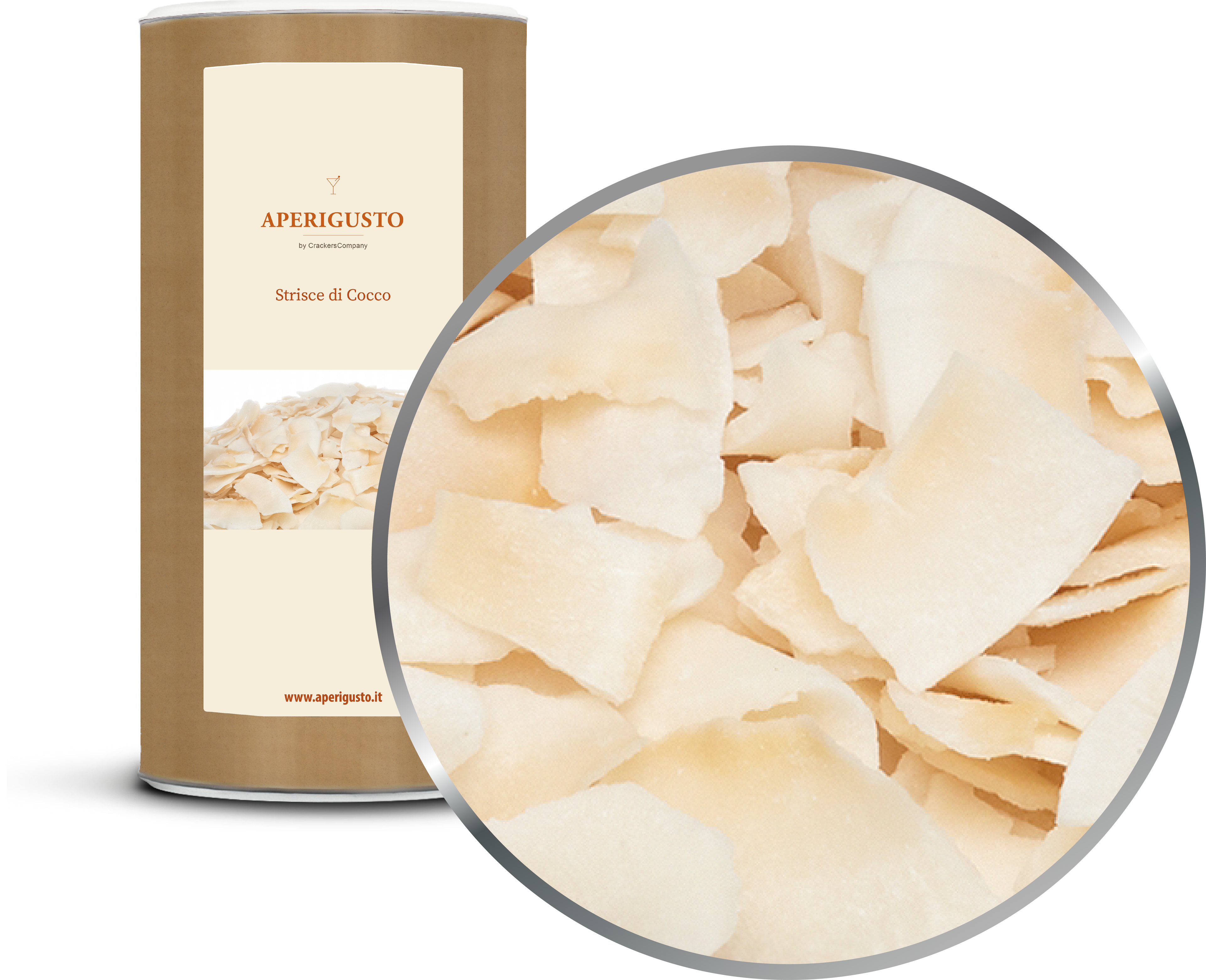 Aperigusto Zoom | P-20150-CCL | Barattolo composite grande | Strisce di Cocco