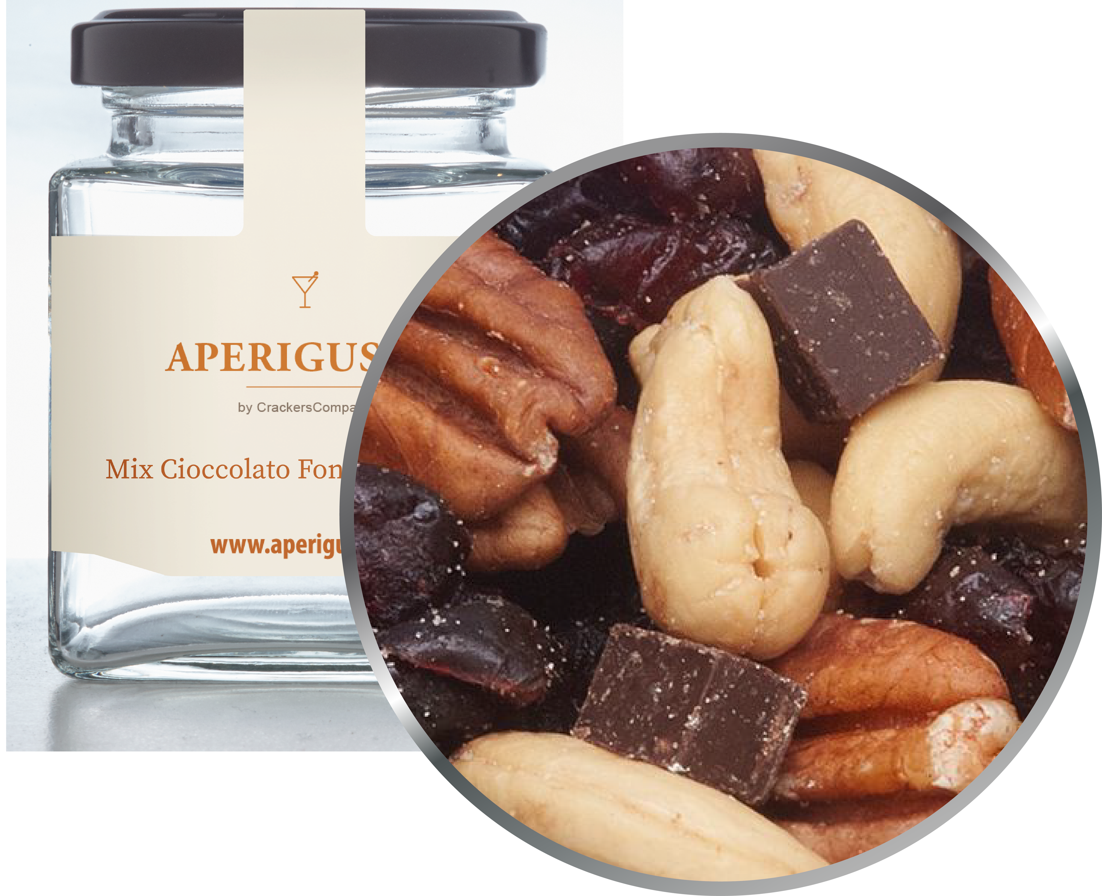 Aperigusto Zoom | P-20353-GLQ | Vaso quadrato | Mix Cioccolato Nero