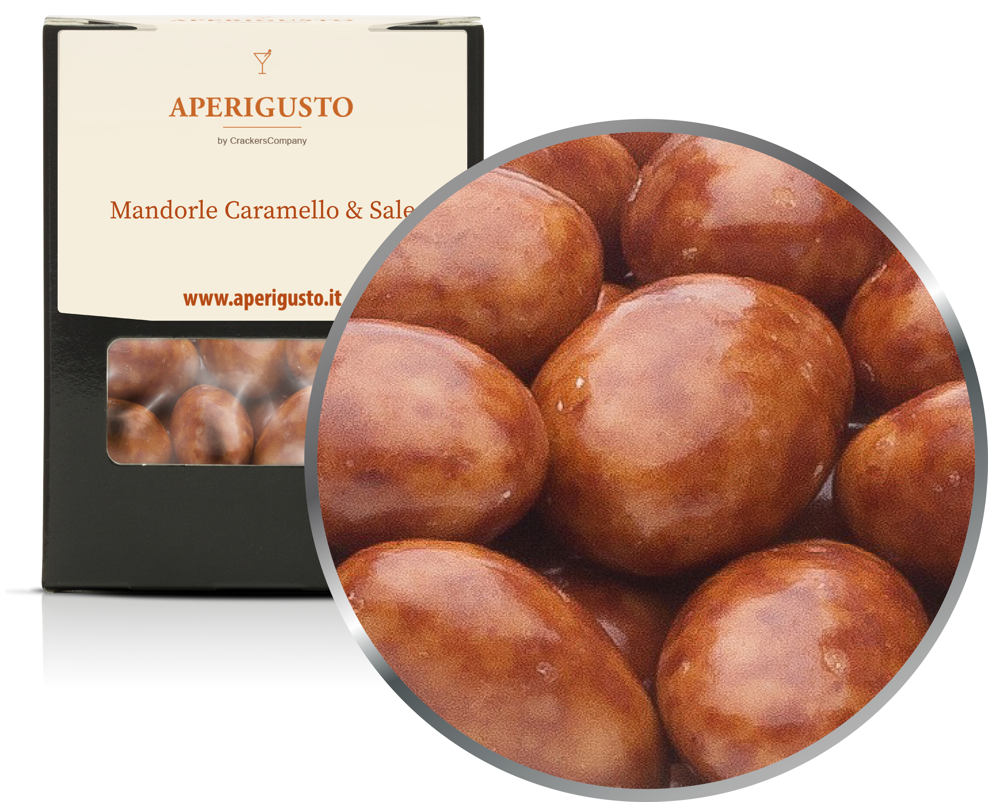 Aperigusto Zoom | P-31122-BOX | Scatola di carta | Mandorle Caramello