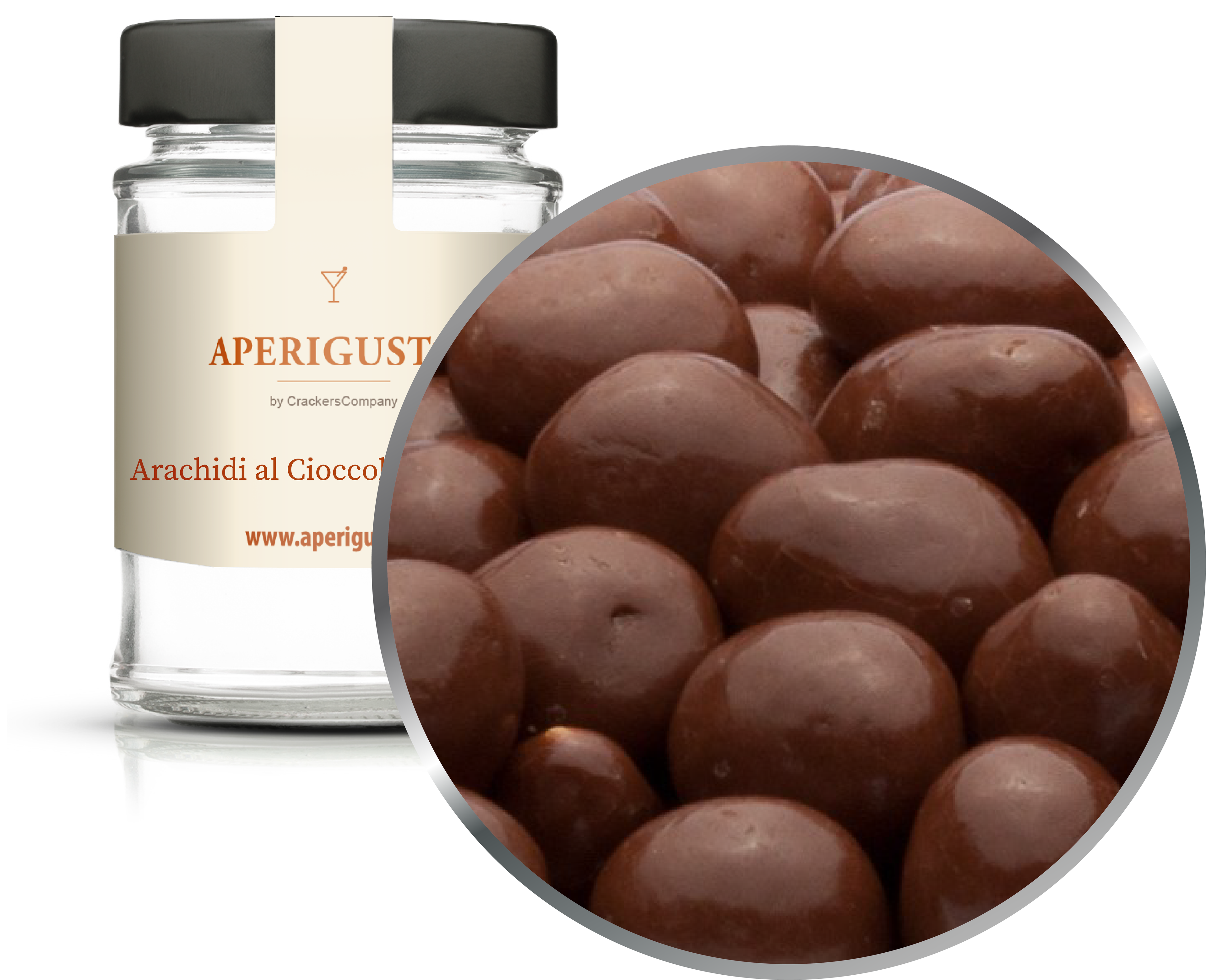 Aperigusto Zoom | P-31125-GLR | Vaso rotondo | Arachidi al Cioccolato