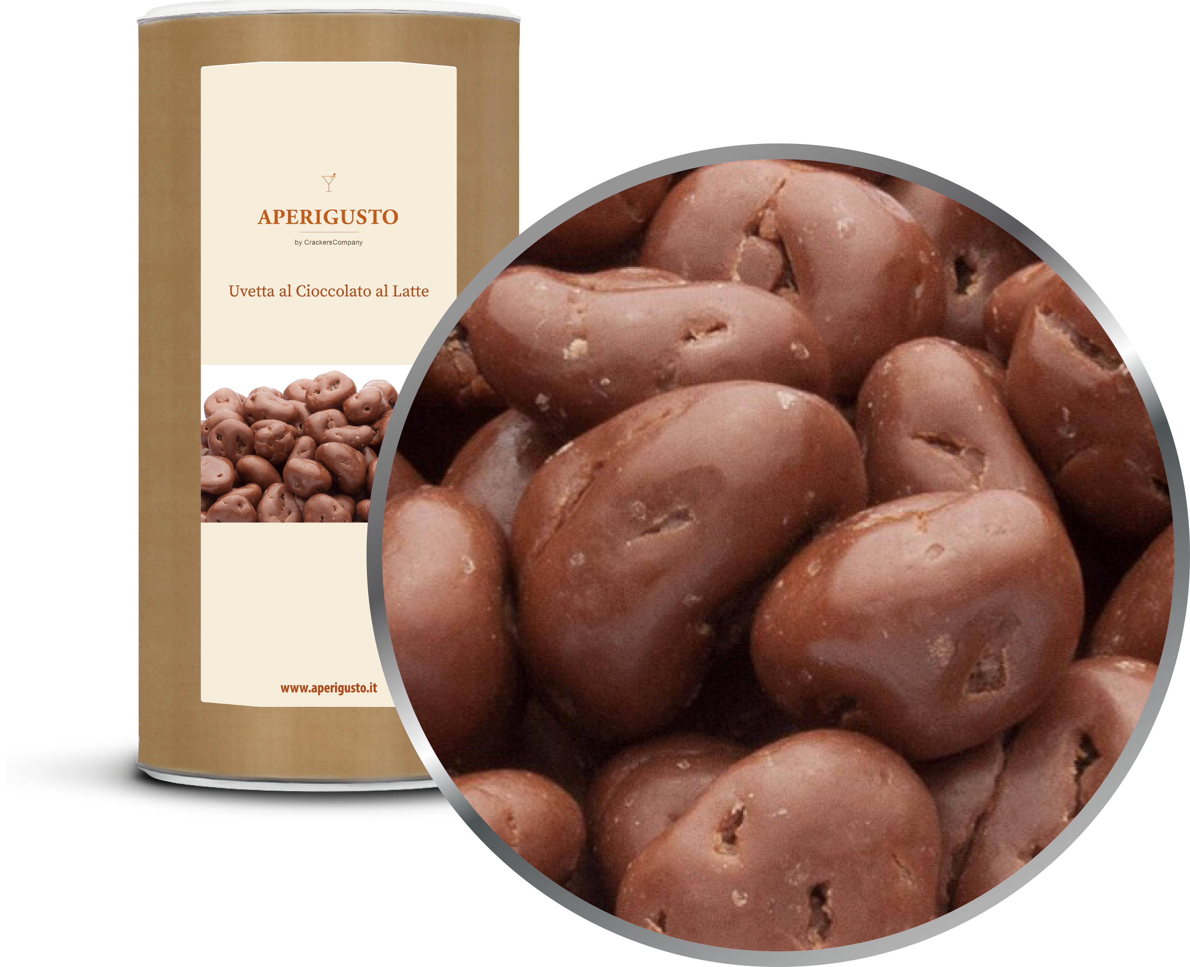 Aperigusto Zoom | P-31130-CCL | Barattolo composite grande | Uvetta al Cioccolato