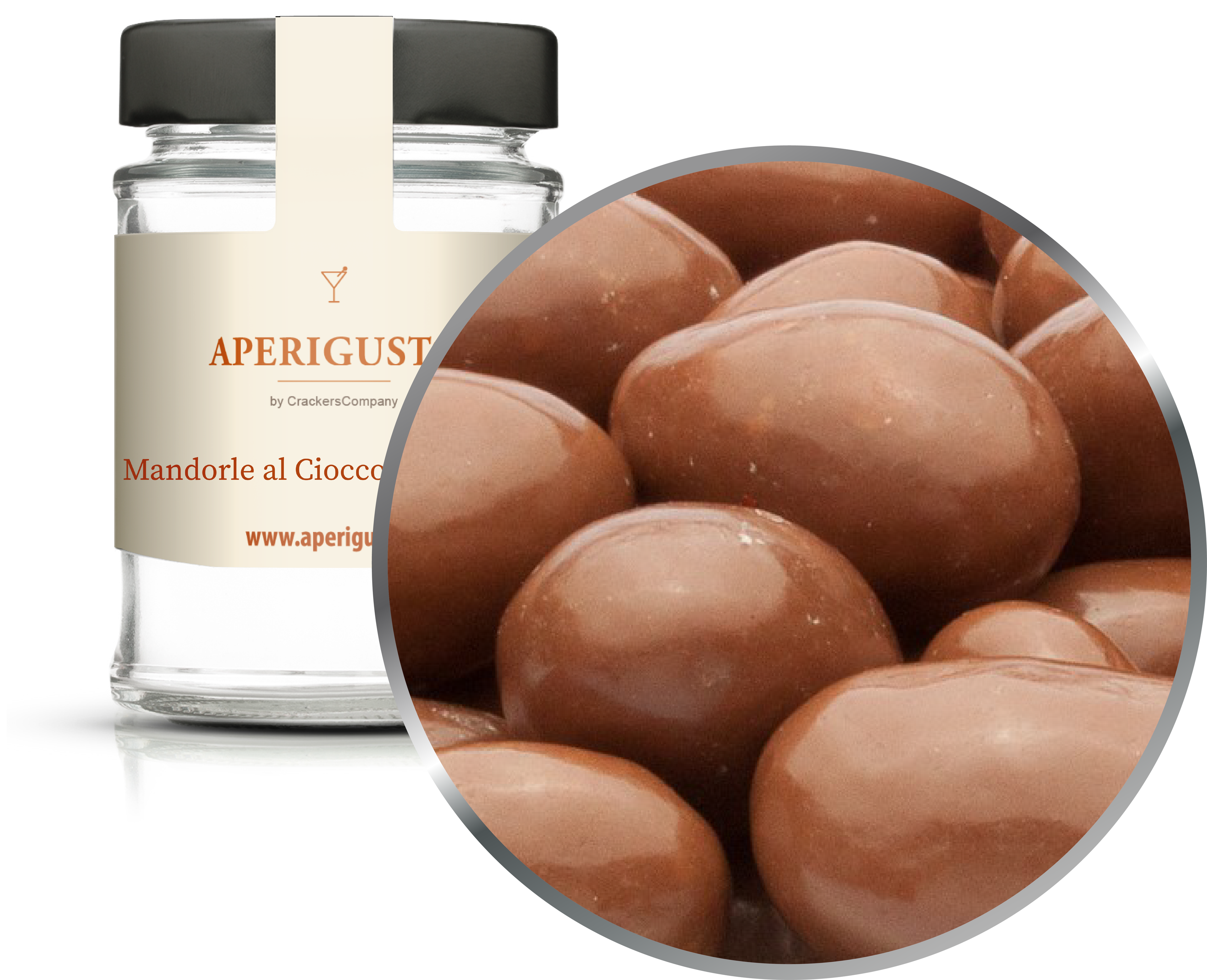 Aperigusto Zoom | P-31155-GLR | Vaso rotondo | Mandorle Cioccolato