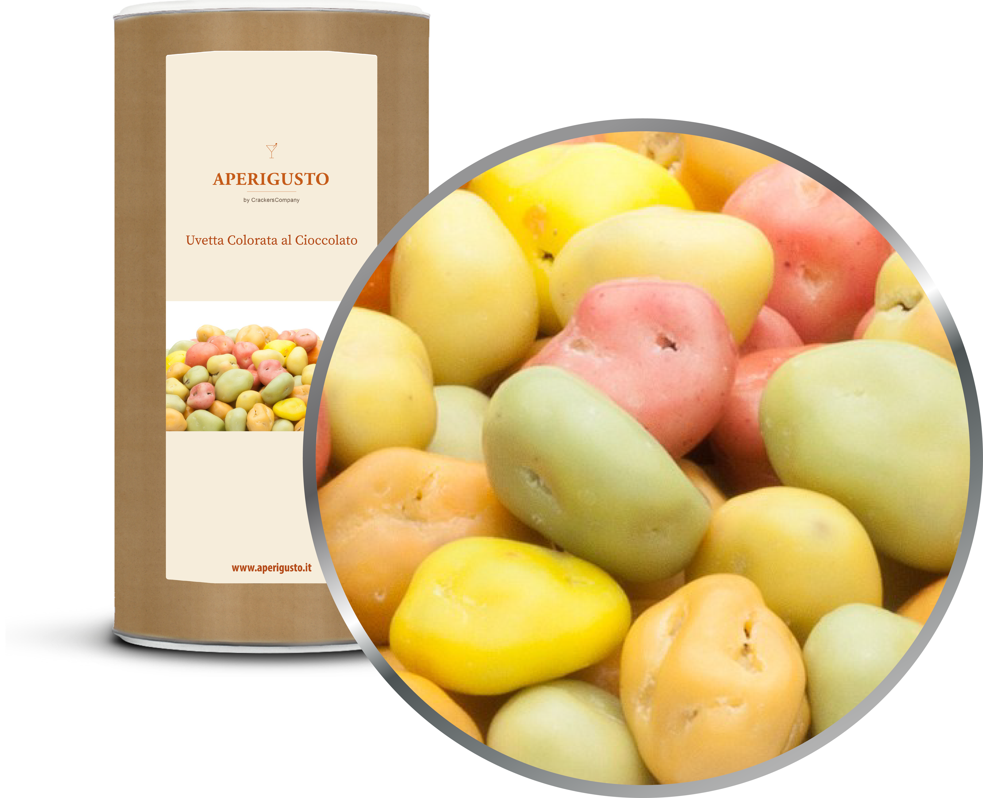 Aperigusto Zoom | P-31235-CCL | Barattolo composite grande | Uvetta Colorata