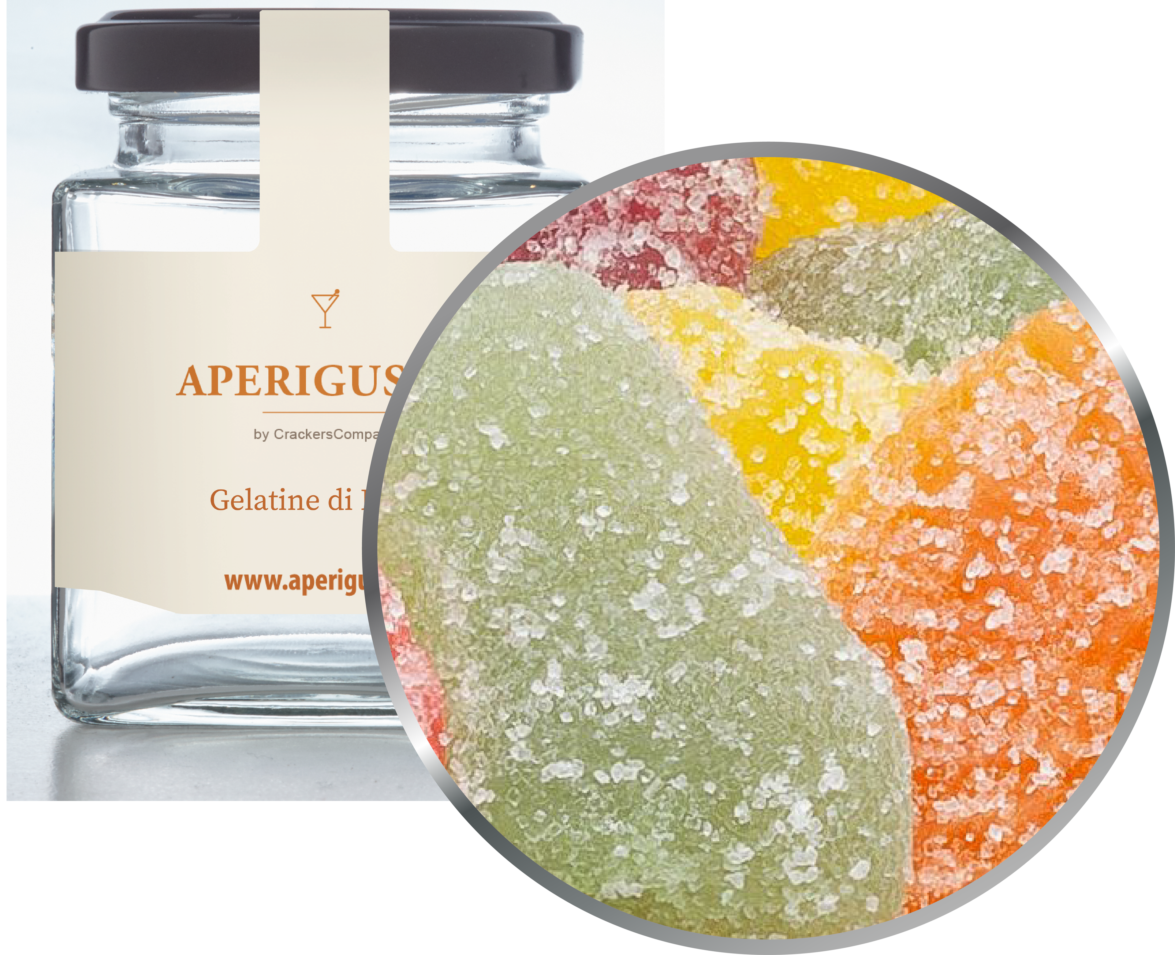 Aperigusto Zoom | P-31310-GLQ | Vaso quadrato | Gelatine di Frutta