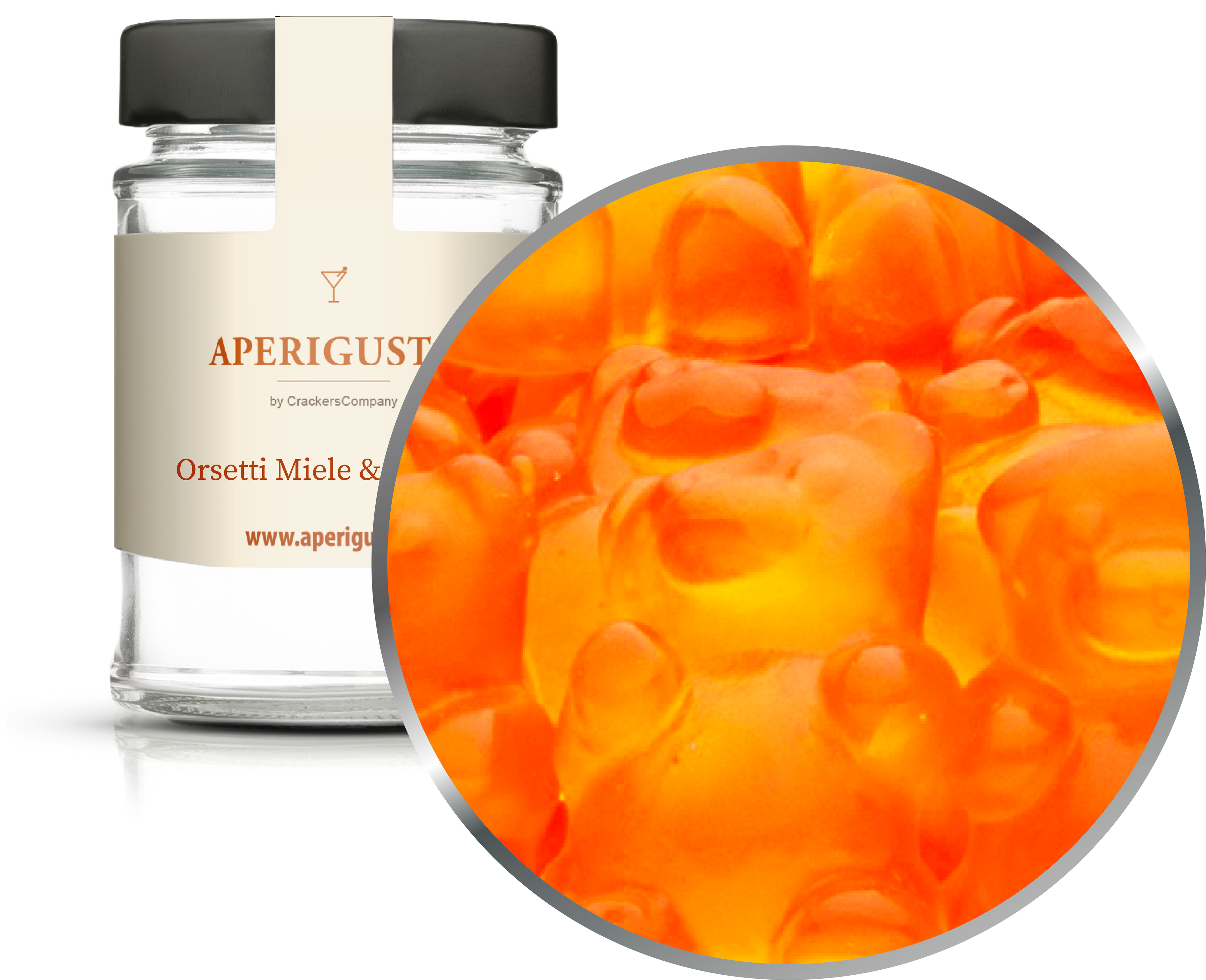 Aperigusto Zoom | P-31320-GLR | Vaso rotondo | Orsetti Miele Olivello