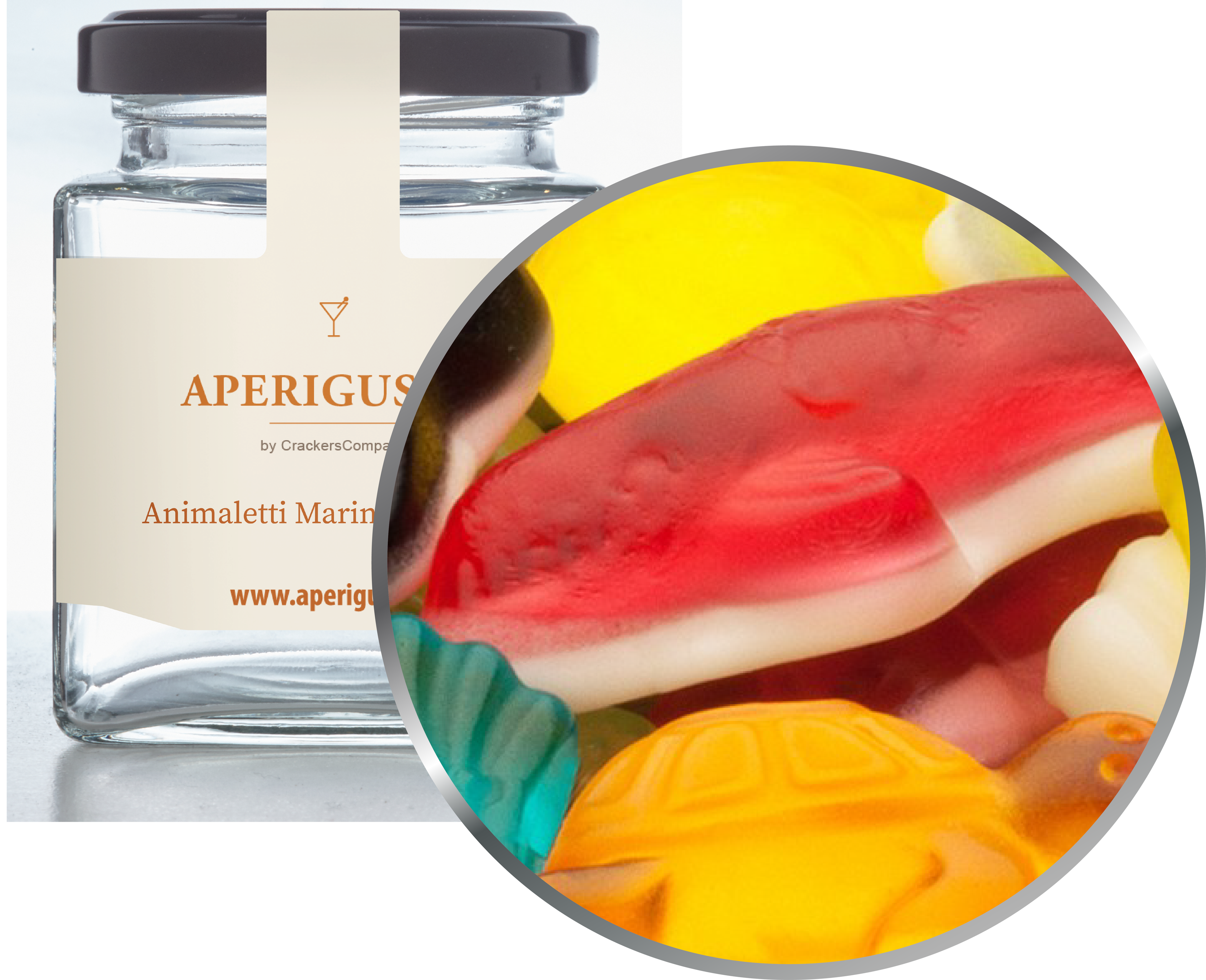 Aperigusto Zoom | P-31340-GLQ | Vaso quadrato | Animaletti Marini
