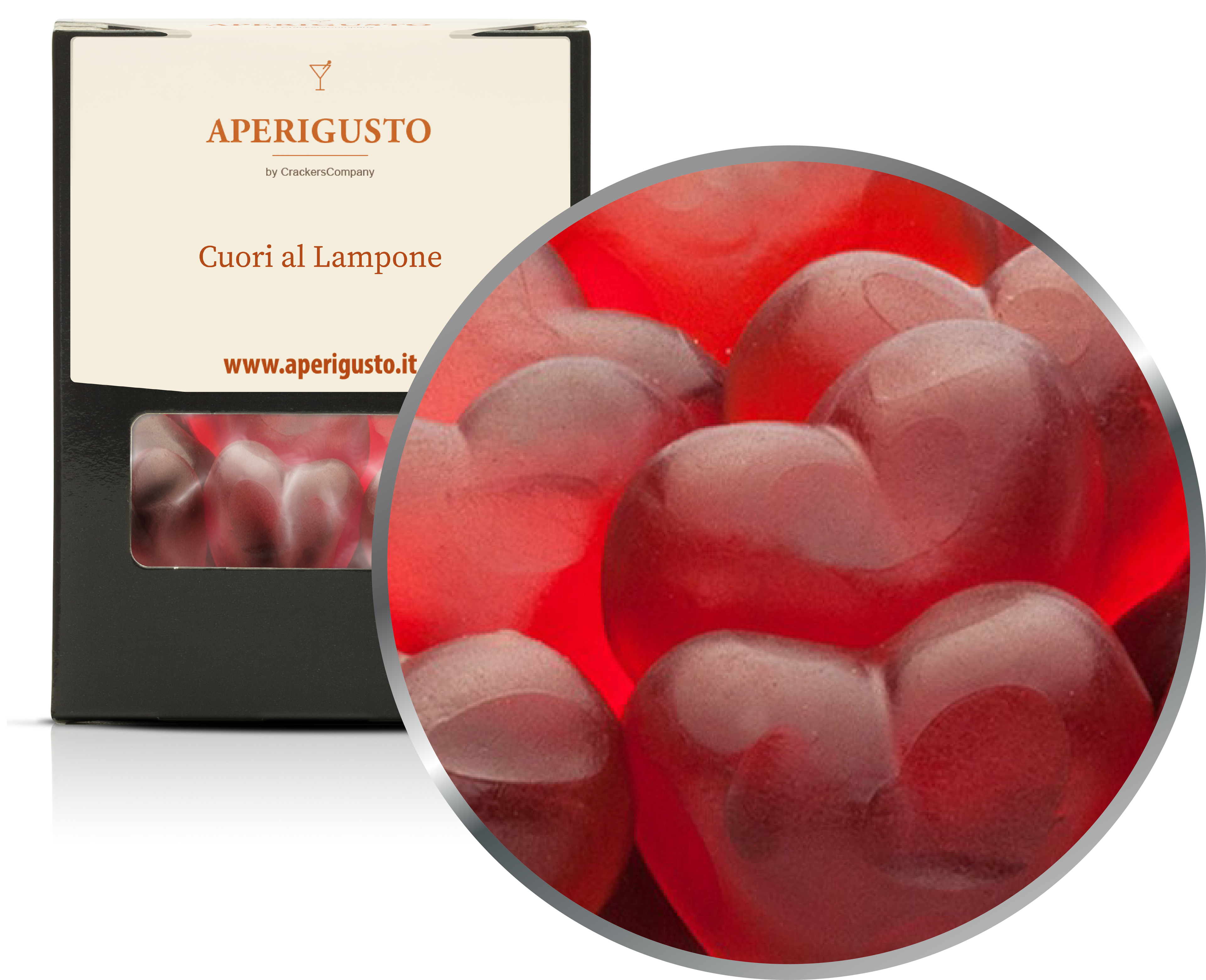 Aperigusto Zoom | P-31350-BOX | Scatola di carta | Cuori al Lampone
