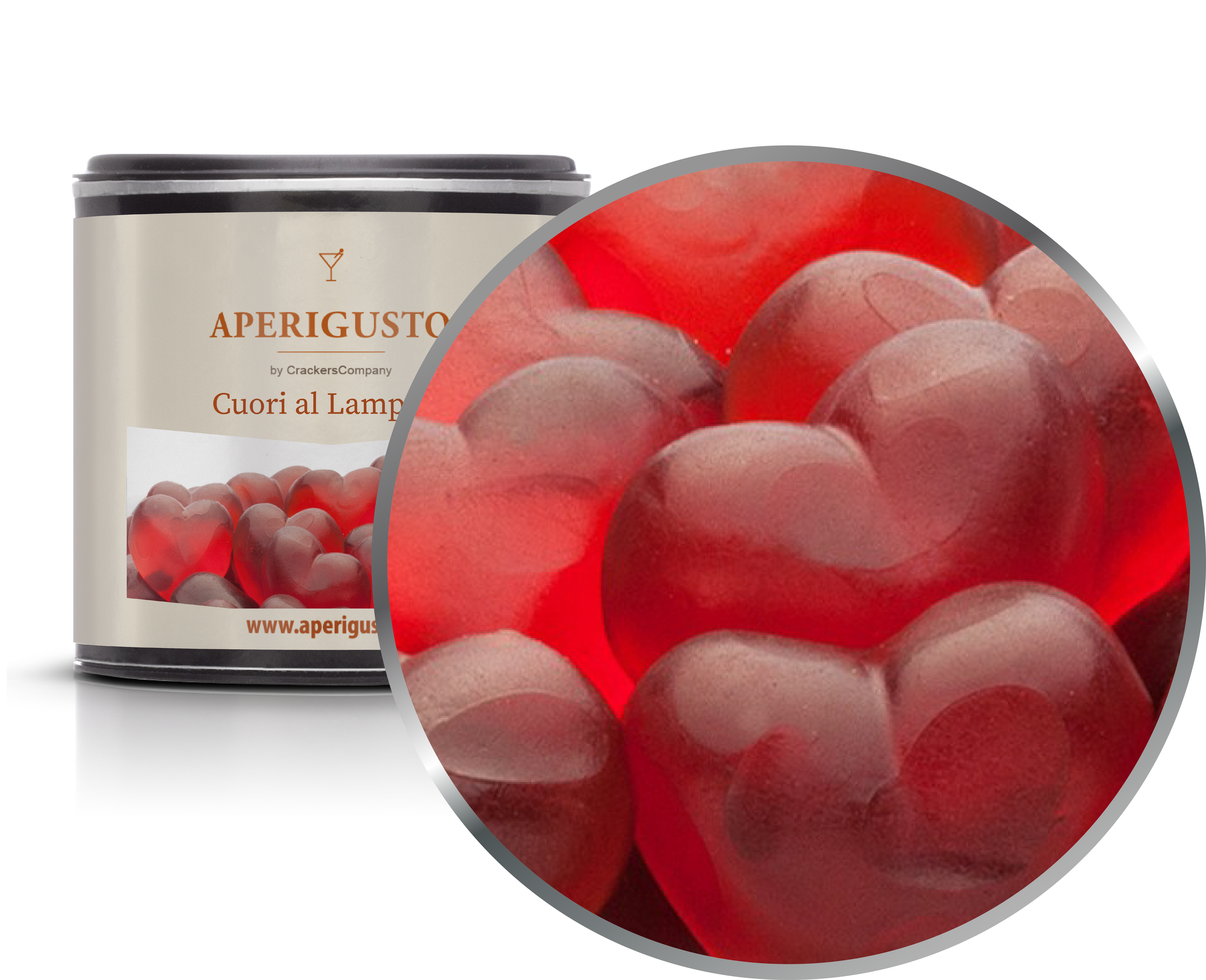 Aperigusto Zoom | P-31350-CCS | Barattolo composite piccolo | Cuori al Lampone