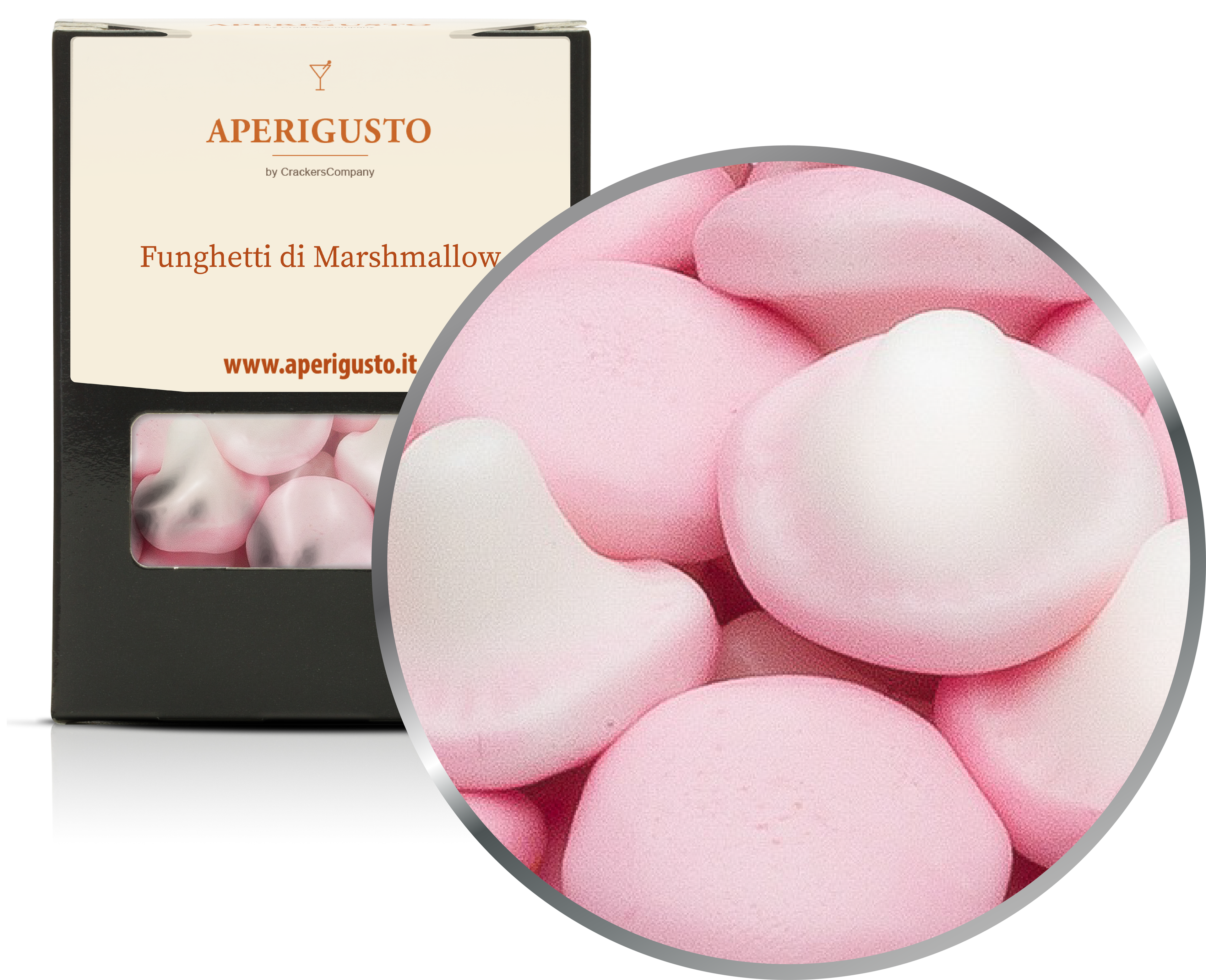 Aperigusto Zoom | P-31420-BOX | Scatola di carta | Funghetti Marshmallow