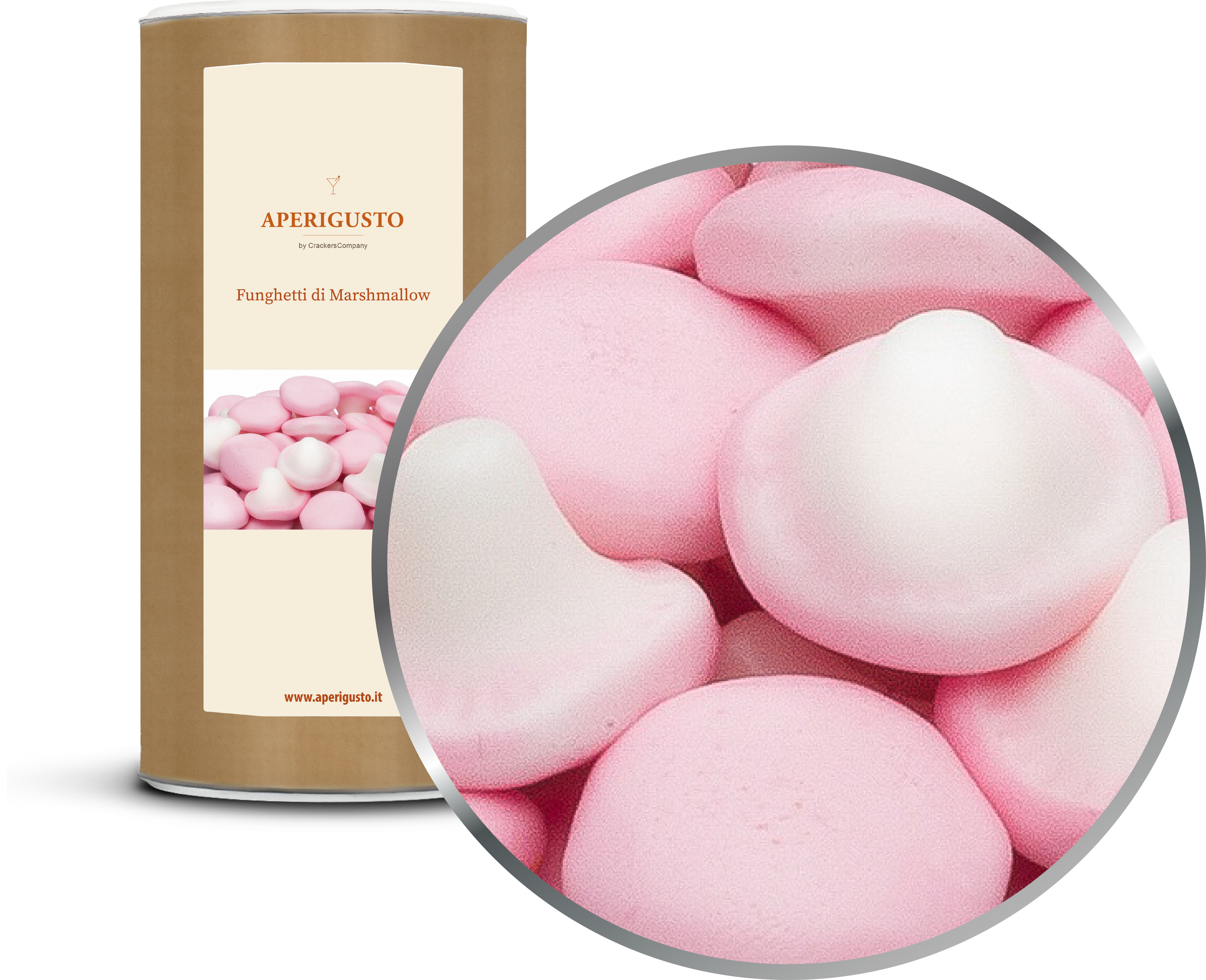 Aperigusto Zoom | P-31420-CCL | Barattolo composite grande | Funghetti Marshmallow