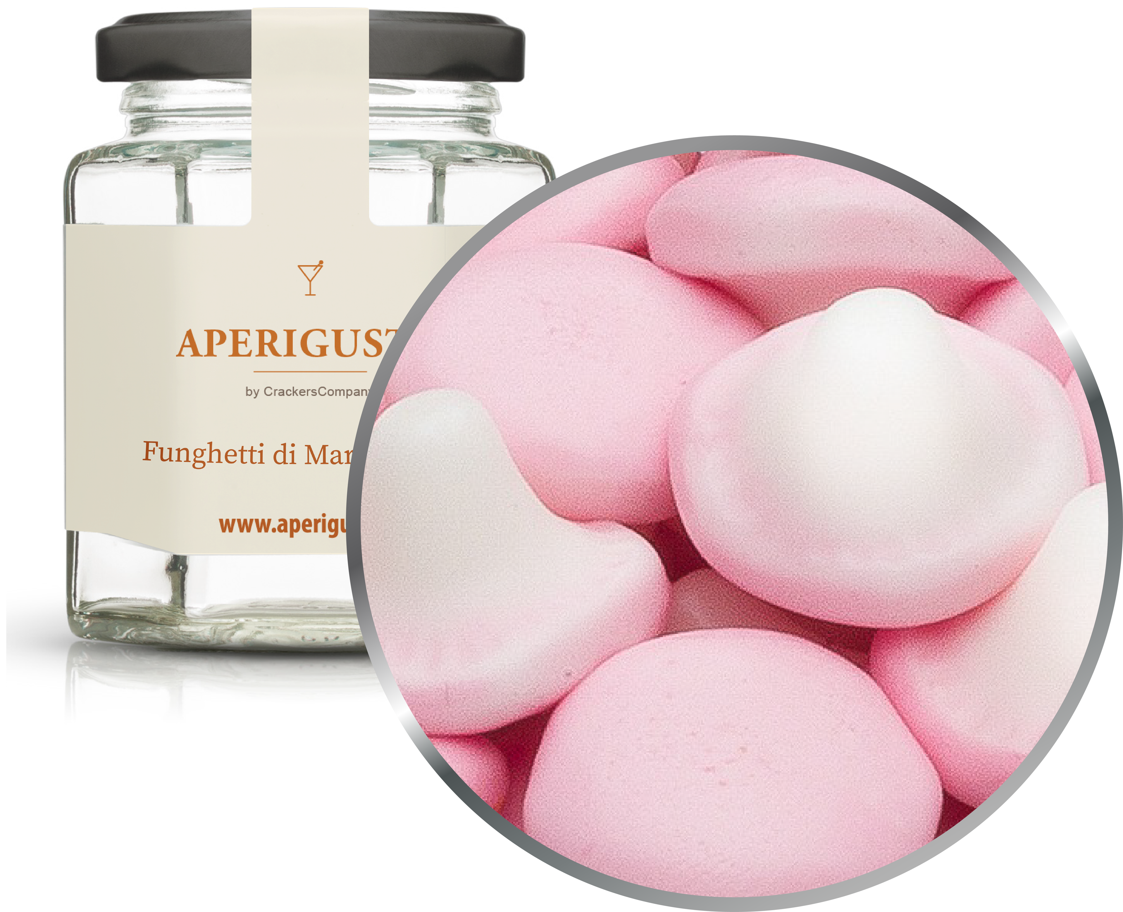 Aperigusto Zoom | P-31420-GLE | Vaso esagonale | Funghetti Marshmallow